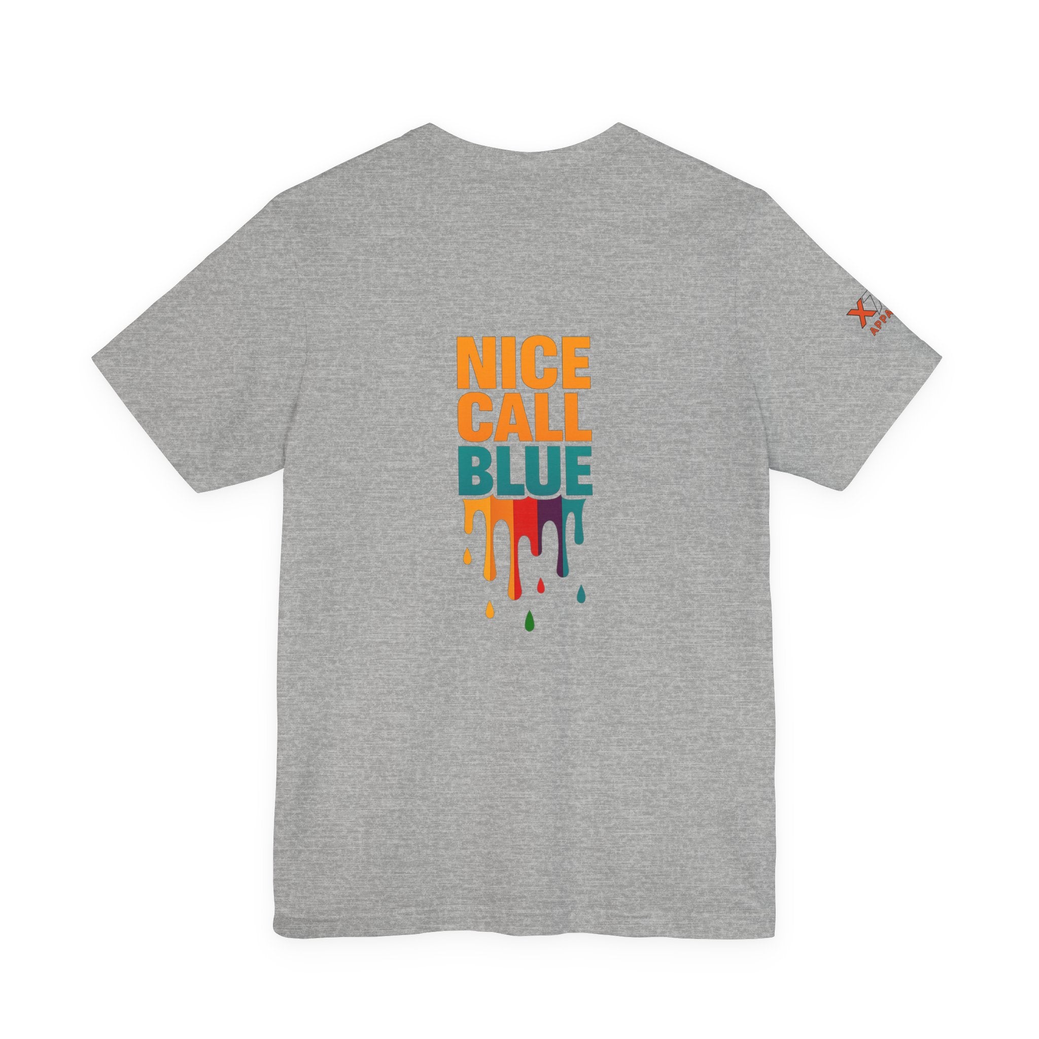 Nice Call Blue Drippy Cool Graphic Tee for Casual Vibes, Perfect for Everyday Wear, Music Festivals, Birthdays, Summer Outings, Unisex Style
