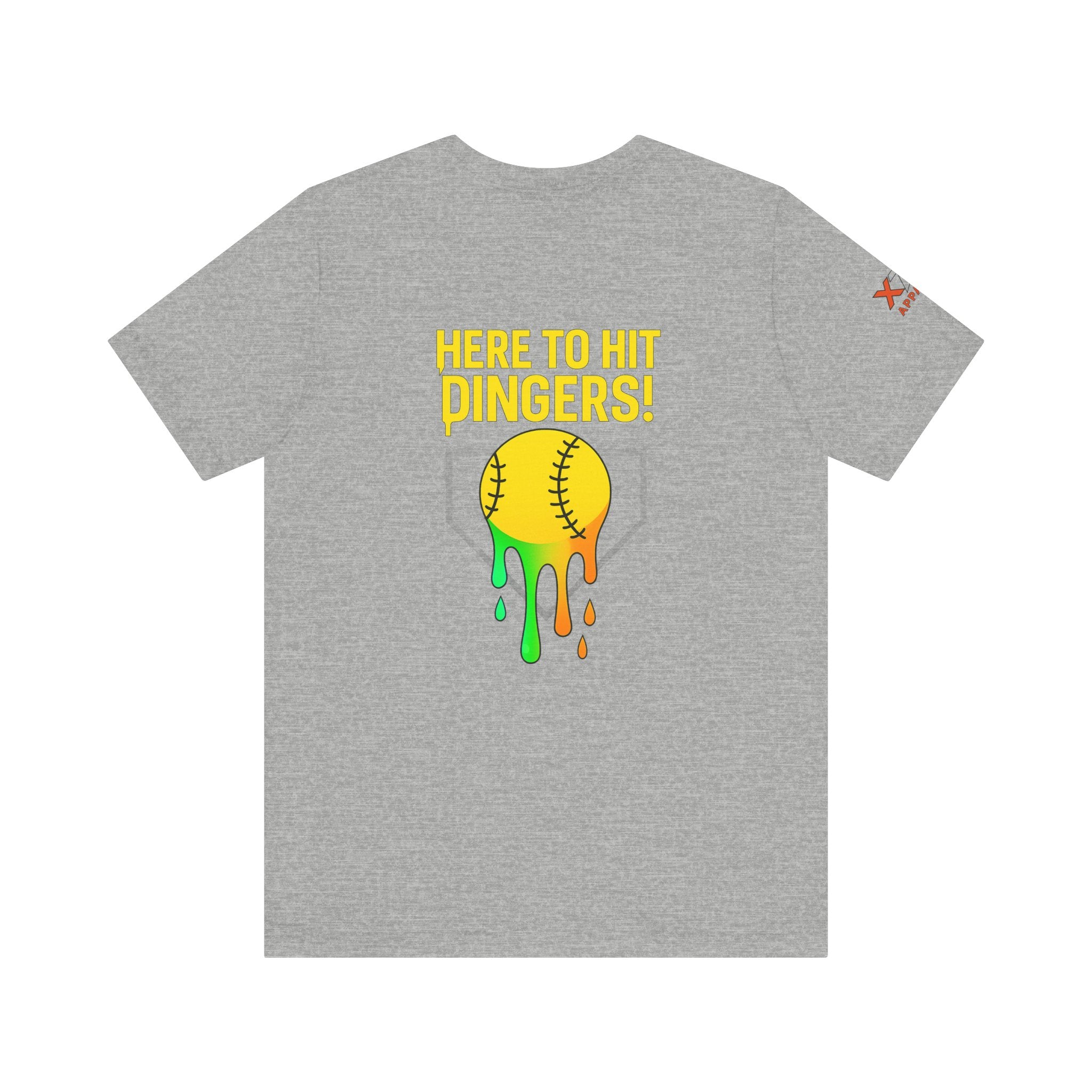 Here to Hit Dingers Drippy Playful Sports Shirt for Athletes, Gifts for Softball Lovers, Team Apparel