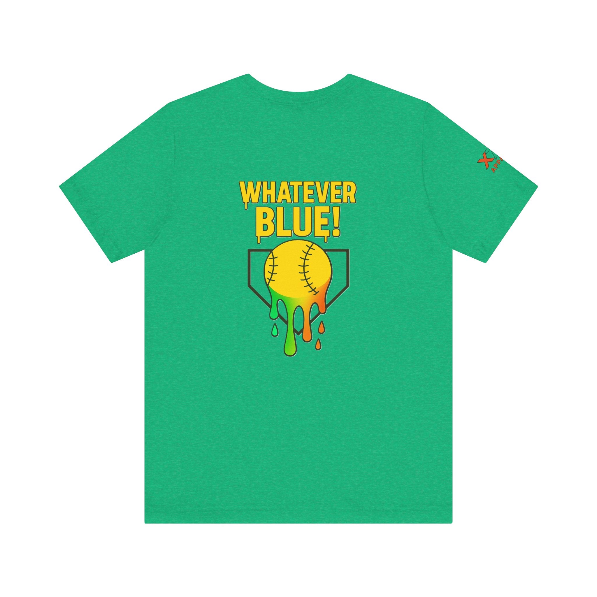 Whatever Blue Drippy Softball Colorful Graphic Tee, Fun Unisex T-Shirt, Playful Softball Shirt, Summer Vibe Outfit, Perfect Gift for Sports Lovers