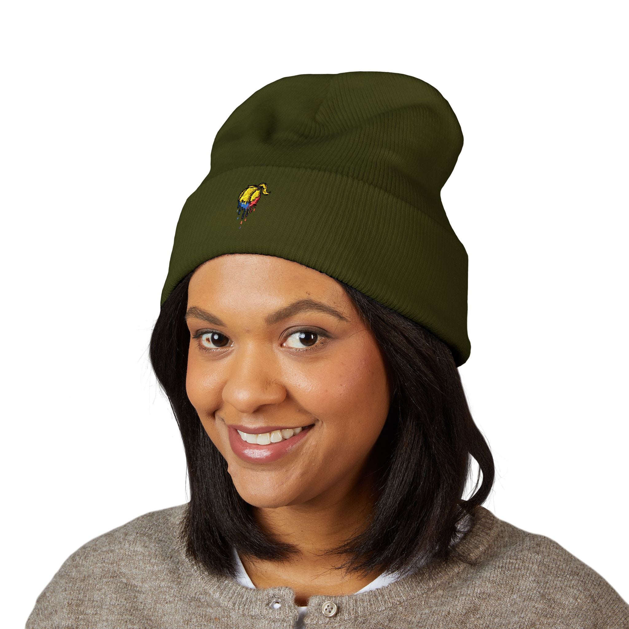 'Drippy' Embroidered Classic Cuffed Beanie - Cozy Winter Accessory for All, Perfect Gift for Birthdays, Holidays, and Outdoor Adventures