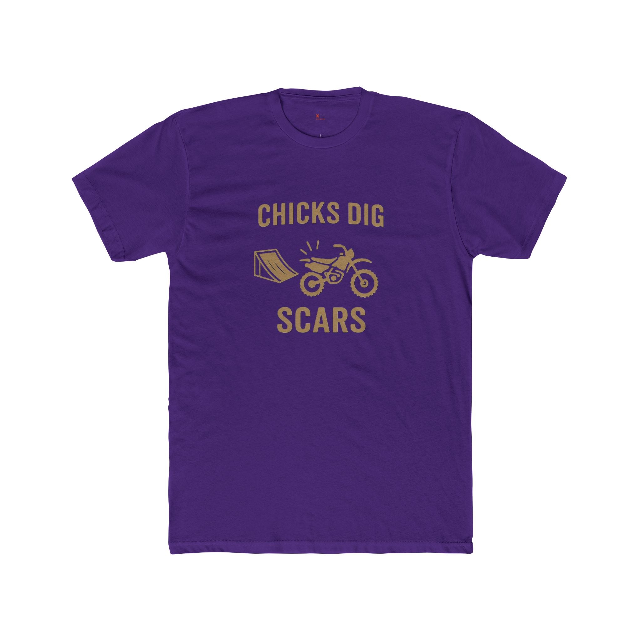 'Chicks Dig Scars Dirt Bike' Unisex Crew Tee, Graphic T-Shirt, Casual Wear, Birthday Gift, Motorcycle Lover Shirt
