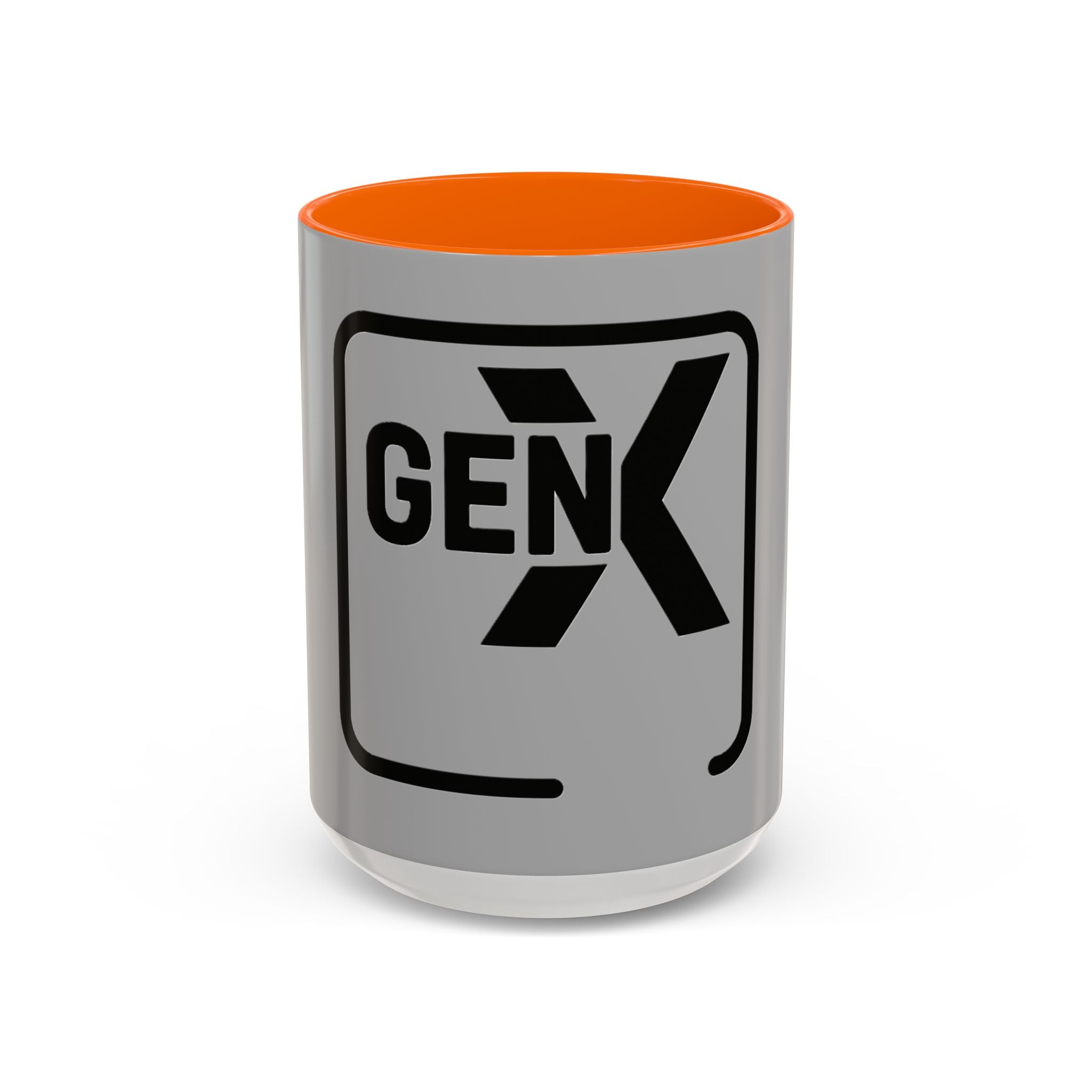 'Gen X' Accent Coffee Mug - Trendy Gift for Retro Lovers, Black and Gray Mug for Home Office, Vintage Style, Coffee Lover's Gift