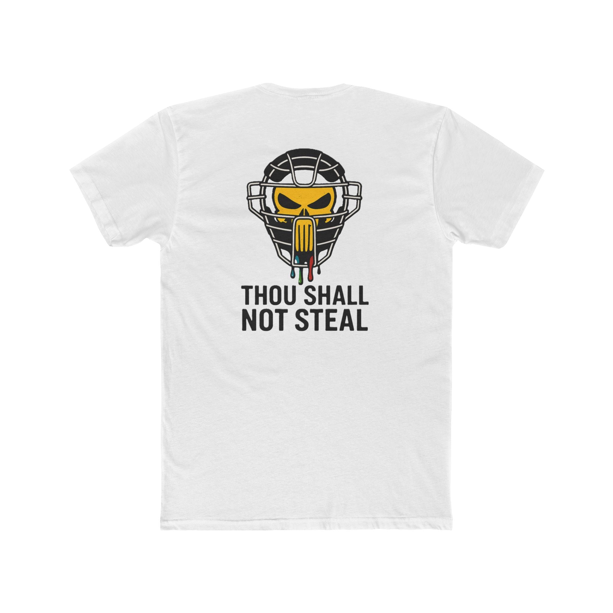'Drippy Thou Shall Not Steel Punisher' Funny Catchers Crew Tee, Unisex T-Shirt, Game Day Top, Hockey Fan Gift, Birthday Present, Sports Apparel