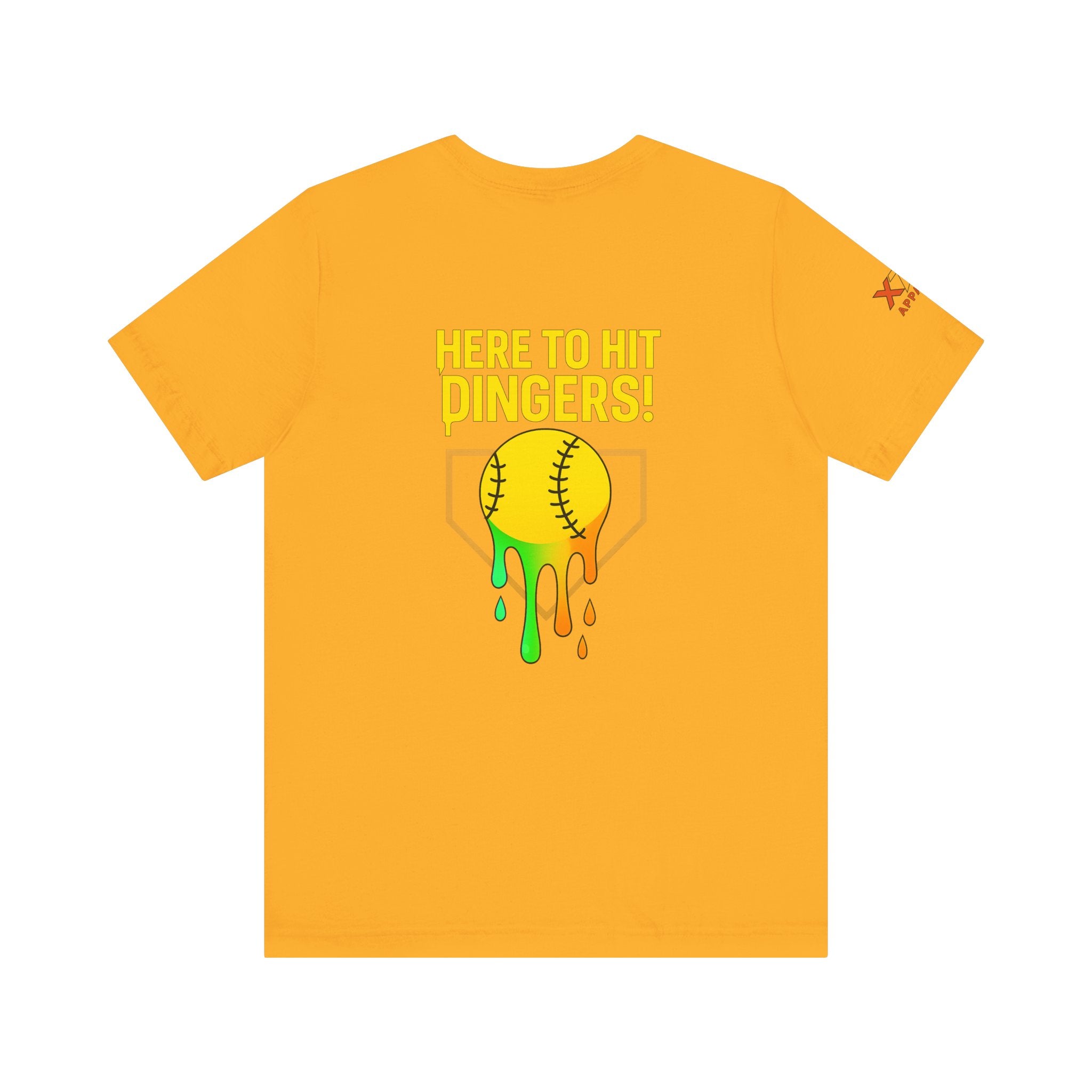 Here to Hit Dingers Drippy Playful Sports Shirt for Athletes, Gifts for Softball Lovers, Team Apparel