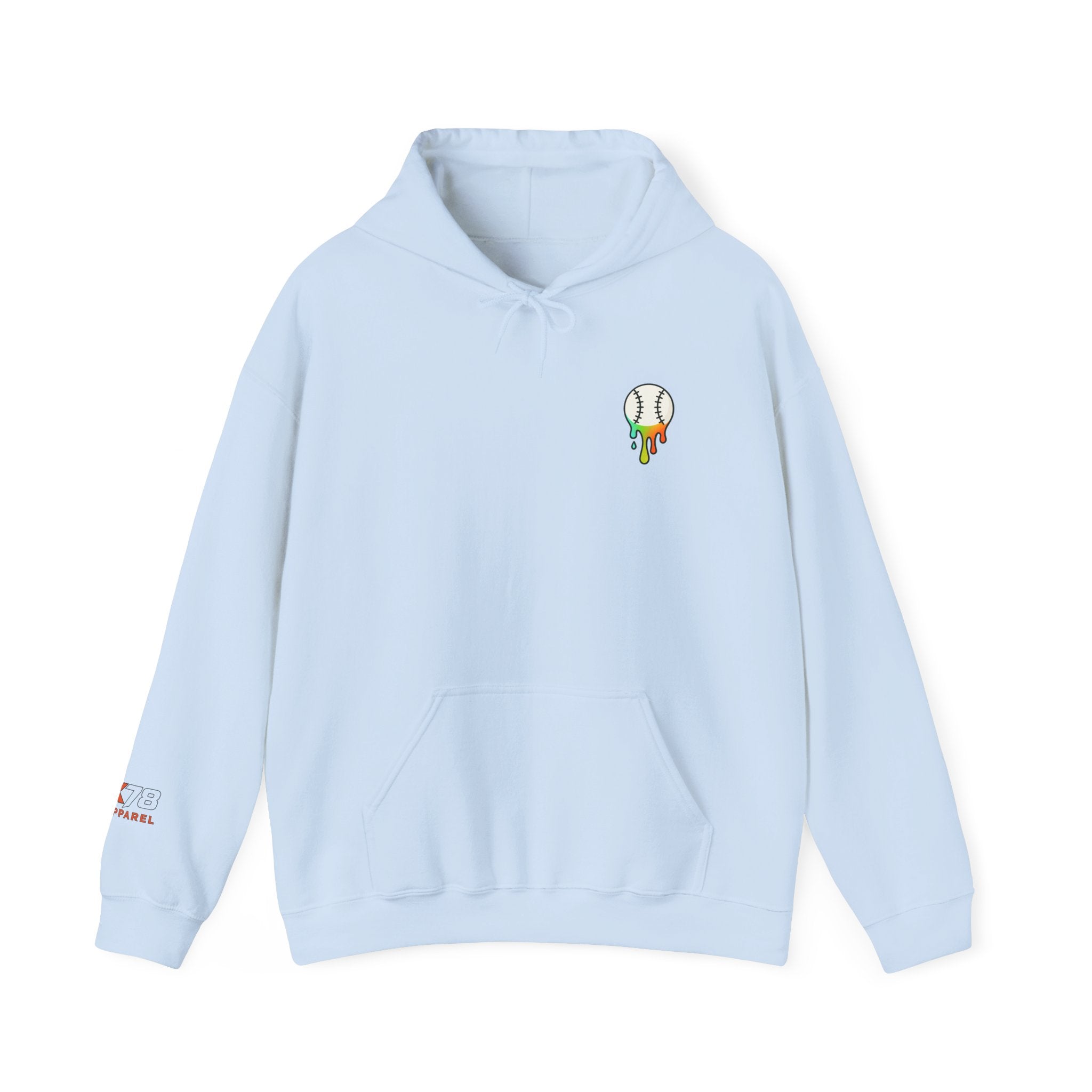 Baseball Strikeout Drippy 2 Art Hoody - Unisex Heavy Blend™ Sweatshirt, Streetwear, Graphic Hoodie, Gift for Him/Her, Casual Comfort, Festival Fashion