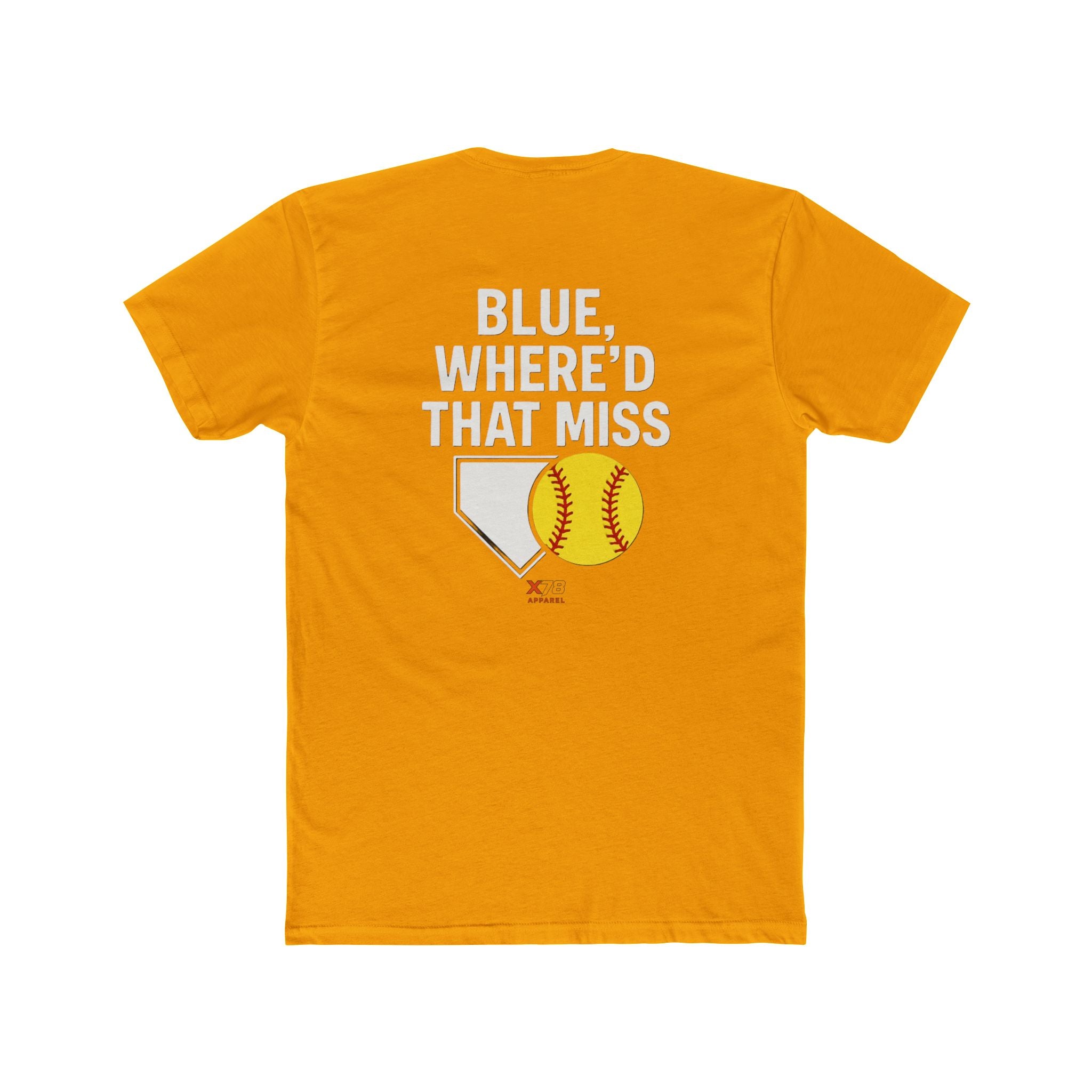 Blue Where'd That Miss, Softball Humor Tee, Unisex Cotton Shirt, Sports Fan Gift, Birthday Gift for Athletes, Funny Sports Apparel