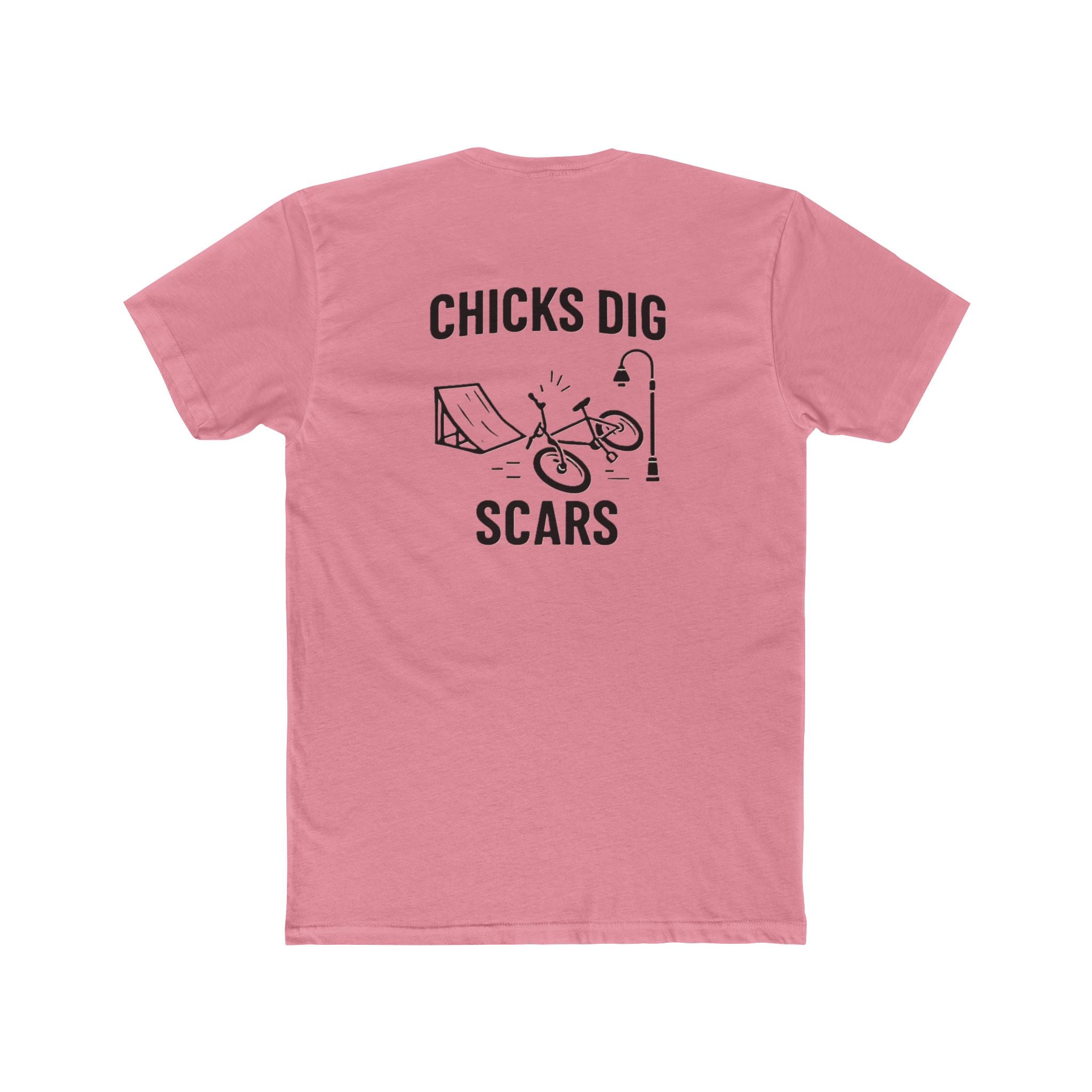 'Gen X Chicks Dig Scars Bike' Graphic Tee, Casual Unisex Cotton Crew, Skate Culture Shirt, Gift for Bikers, Fun Summer Top, Motivational Apparel