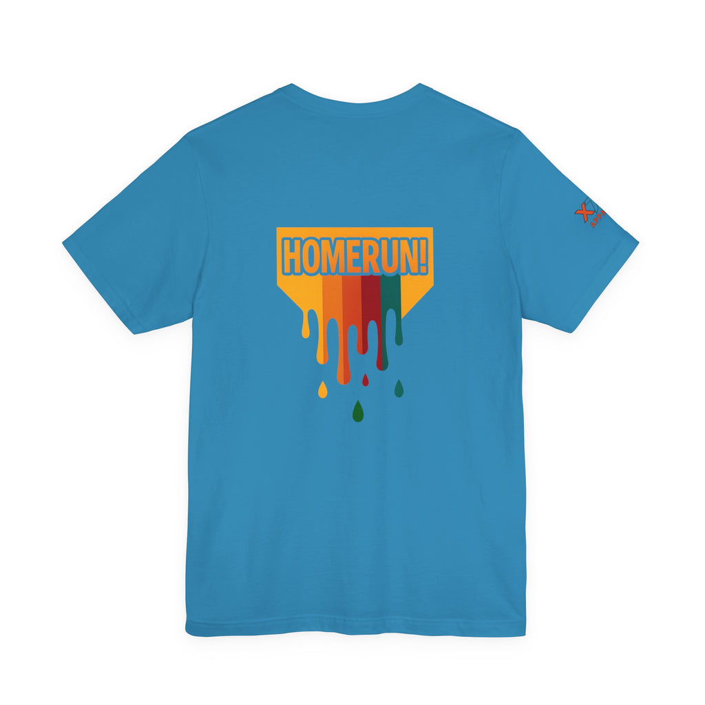 HOMERUN Drippy Colorful Unisex Jersey Tee with  Design - Perfect for Sports Days, Casual Outings, Gifts & Summer Fun