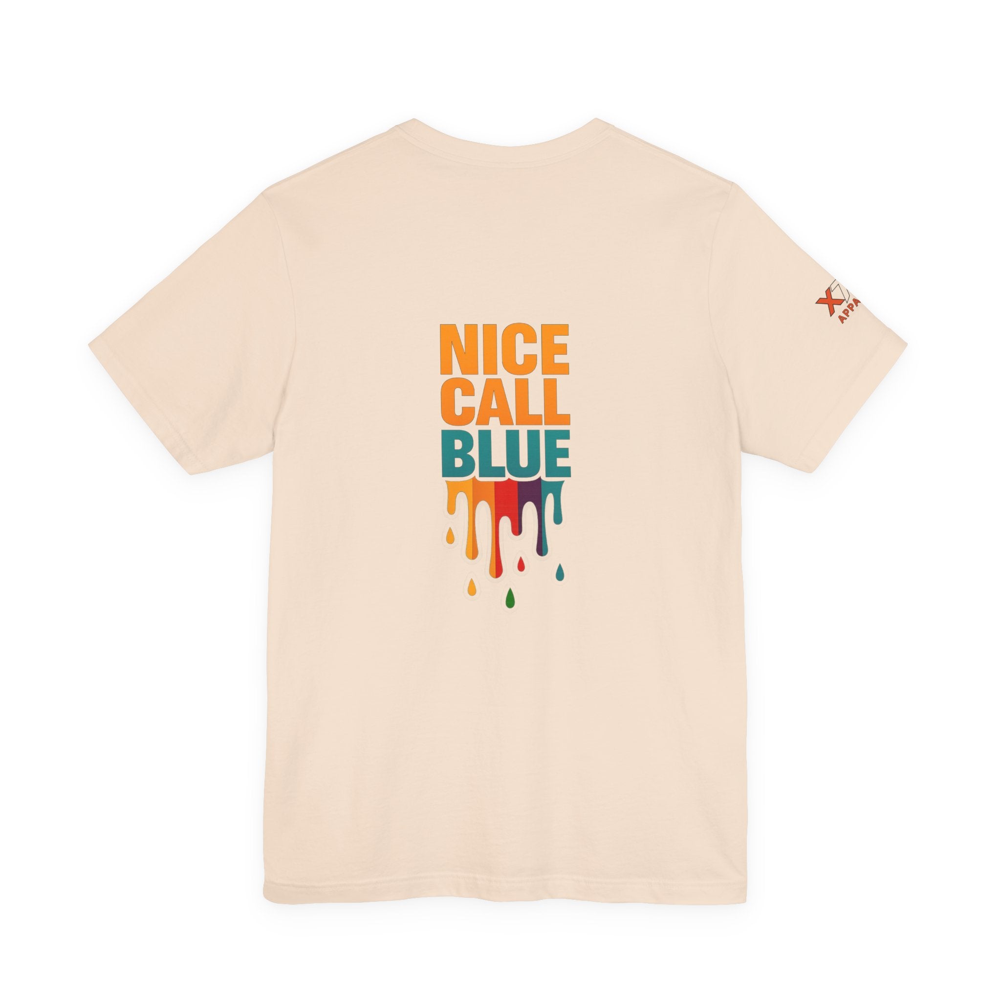 Nice Call Blue Drippy Cool Graphic Tee for Casual Vibes, Perfect for Everyday Wear, Music Festivals, Birthdays, Summer Outings, Unisex Style
