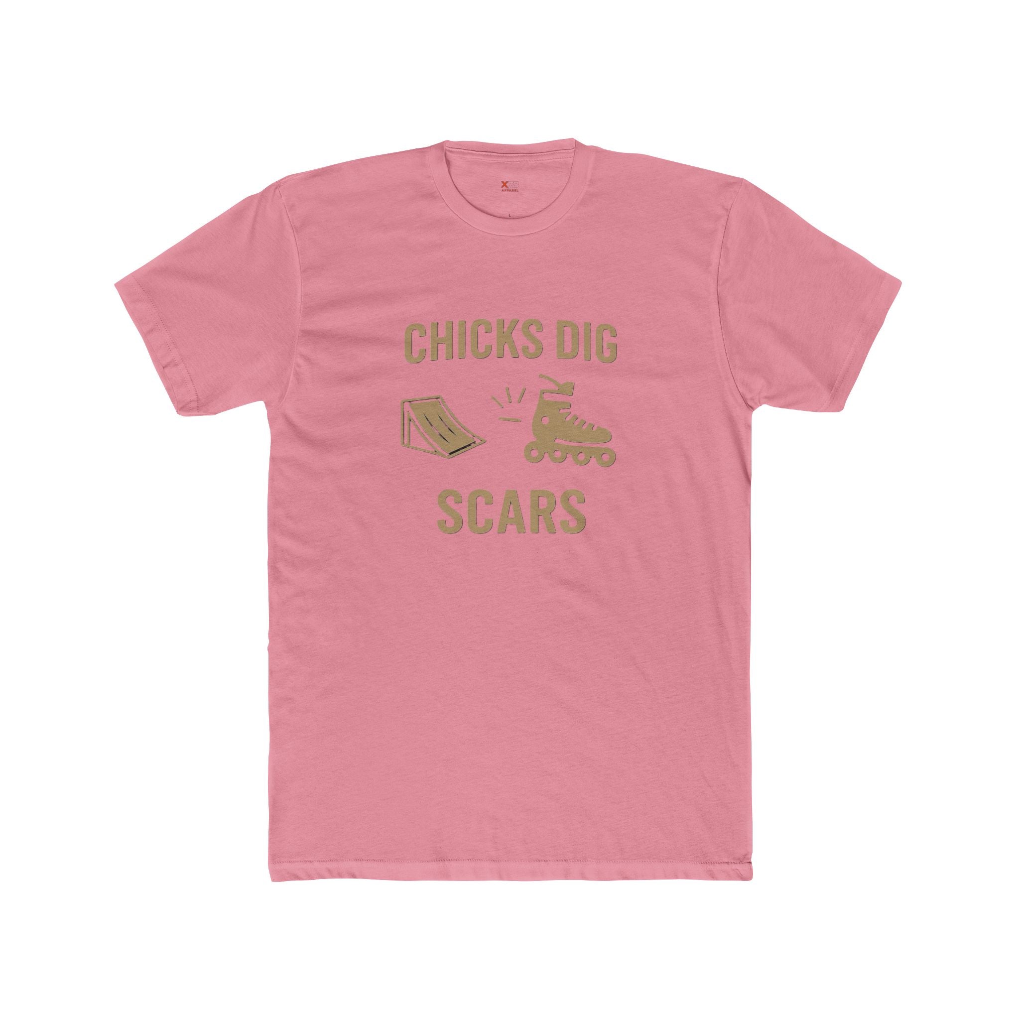 'Chicks Dig Scars Rollerblades' Unisex Cotton Crew Tee, Fun Graphic Tee, Roller Derby Shirt, Gift for Skaters, Casualwear, Quirky Humor Tee