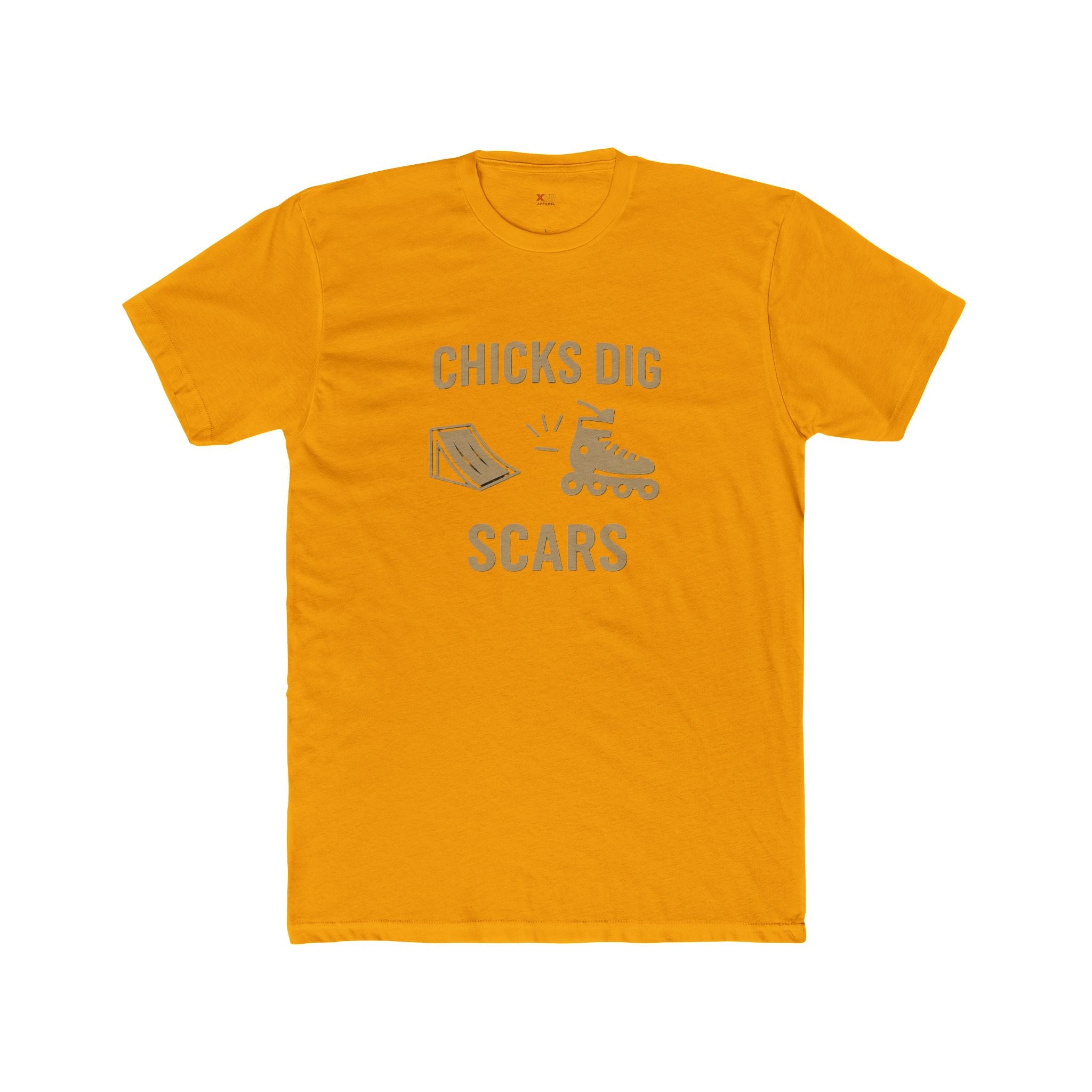 'Chicks Dig Scars Rollerblades' Unisex Cotton Crew Tee, Fun Graphic Tee, Roller Derby Shirt, Gift for Skaters, Casualwear, Quirky Humor Tee
