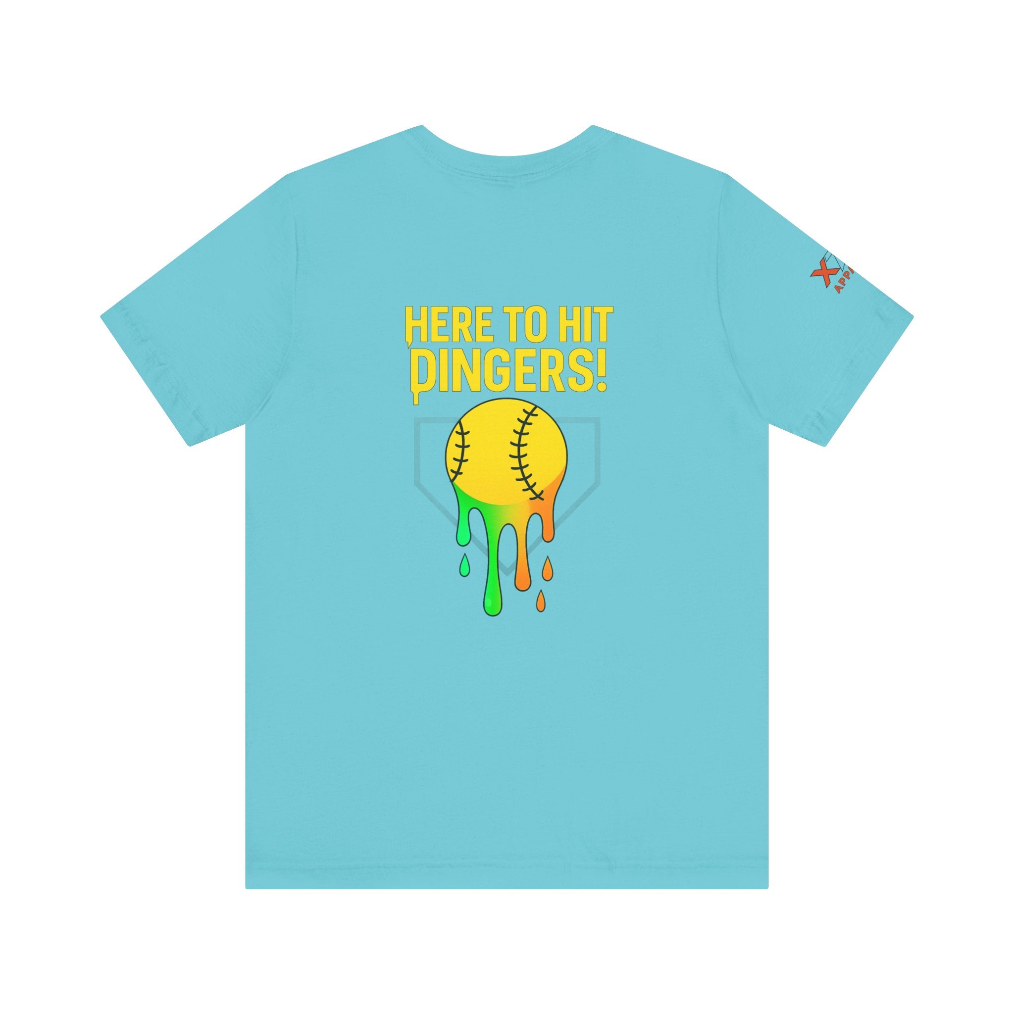 Here to Hit Dingers Drippy Playful Sports Shirt for Athletes, Gifts for Softball Lovers, Team Apparel
