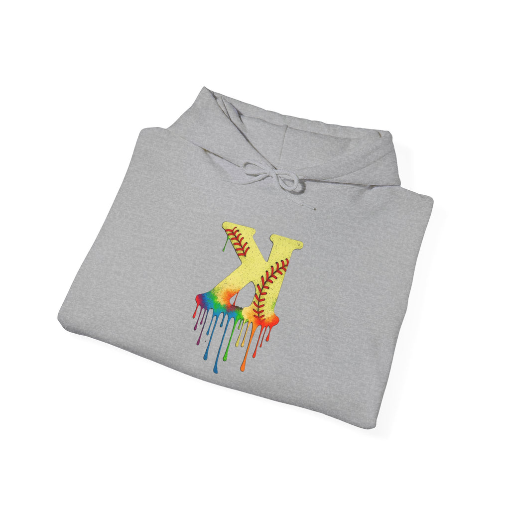 Softball Strikeout Drippy 2 Design Unisex Heavy Blend Hoodie, Perfect for Casual Wear, Street Style, Gifts, Festivals, Cozy Comfort