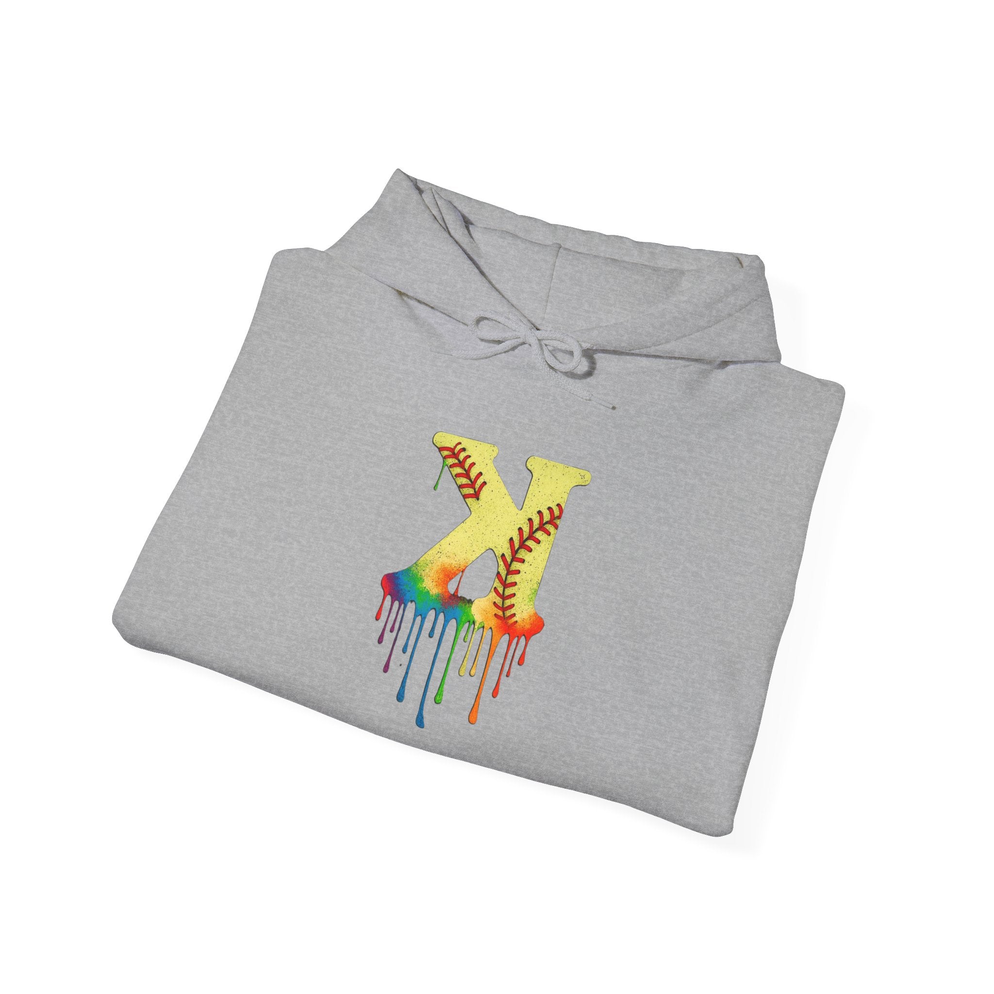 Softball Strikeout Drippy 2 Design Unisex Heavy Blend Hoodie, Perfect for Casual Wear, Street Style, Gifts, Festivals, Cozy Comfort