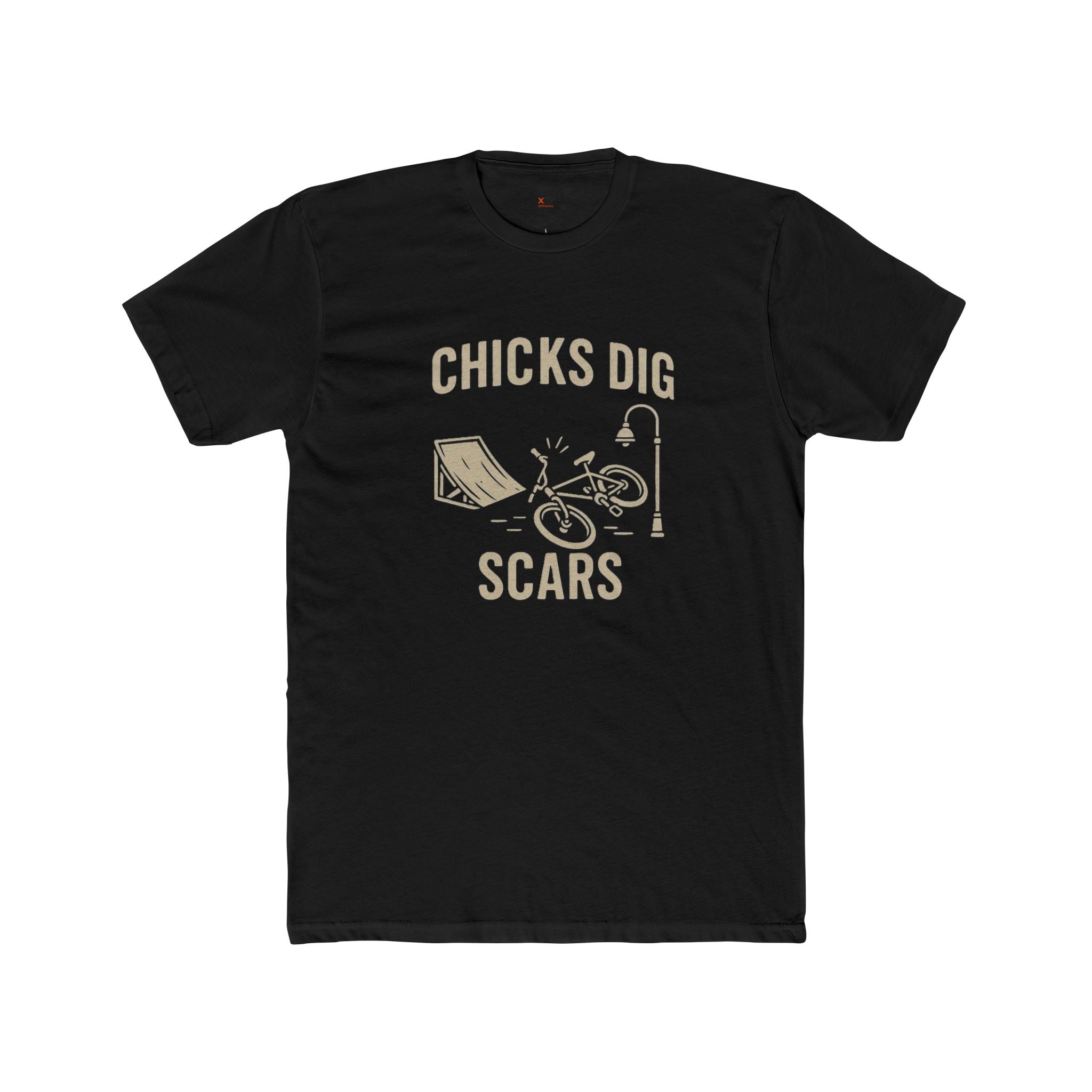 'Chicks Dig Scars Bike' Unisex Cotton Crew Tee, Casual Graphic Tee, Fun Gift for Bikers, Outdoor Adventure Shirt, Perfect for Birthdays, [...]