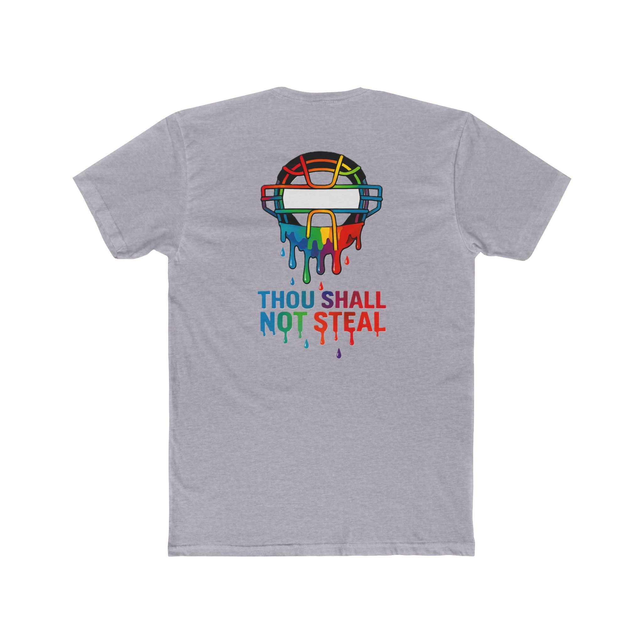 'Drippy Thou Shall Not Steel' Colorful Graphic Tee, Unisex Cotton Crew, Fun Statement Shirt, Comfortable Casual Wear, Sports Theme Tee, Gift Idea for All