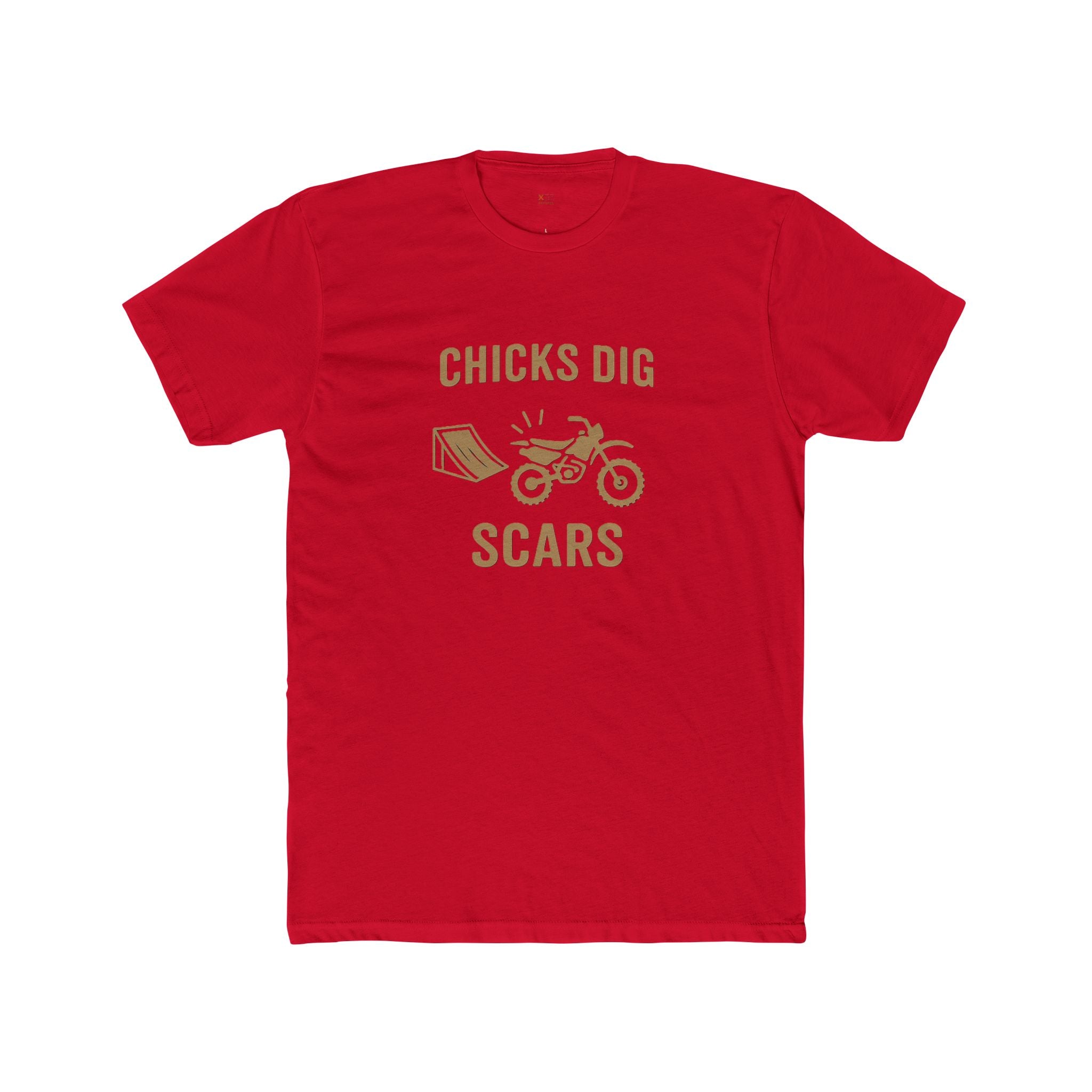 'Chicks Dig Scars Dirt Bike' Unisex Crew Tee, Graphic T-Shirt, Casual Wear, Birthday Gift, Motorcycle Lover Shirt
