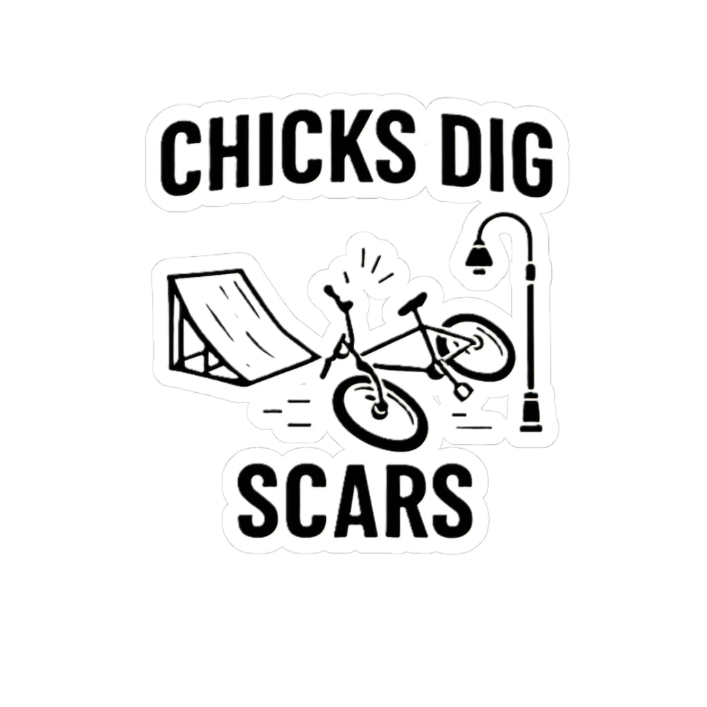 Chicks Dig Scars Bike Sticker