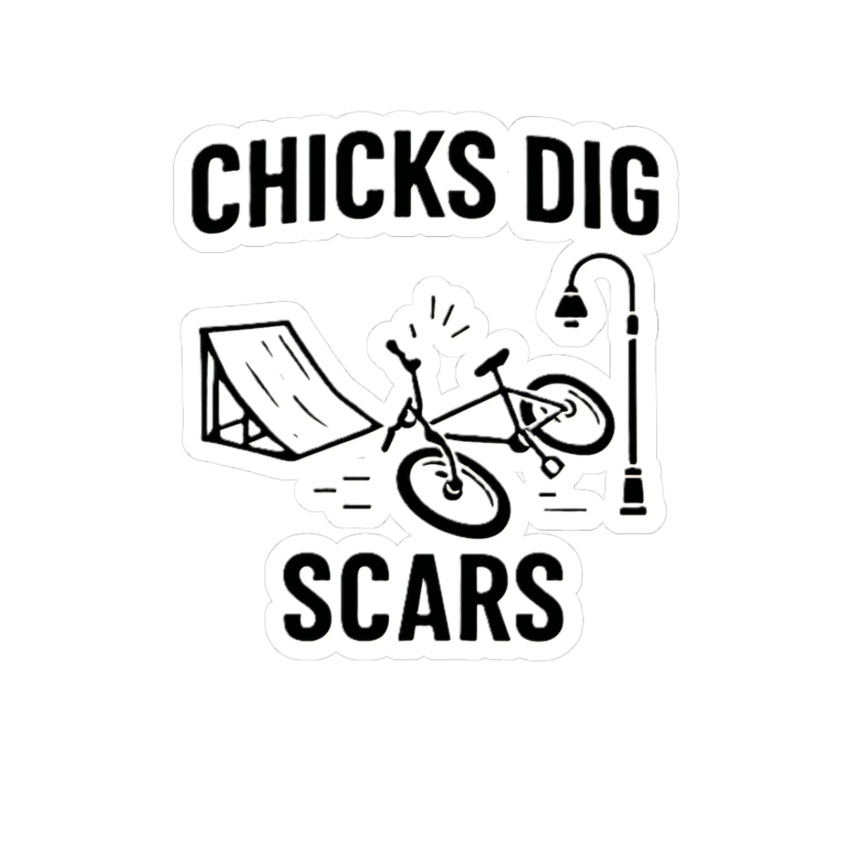 Chicks Dig Scars Bike Sticker