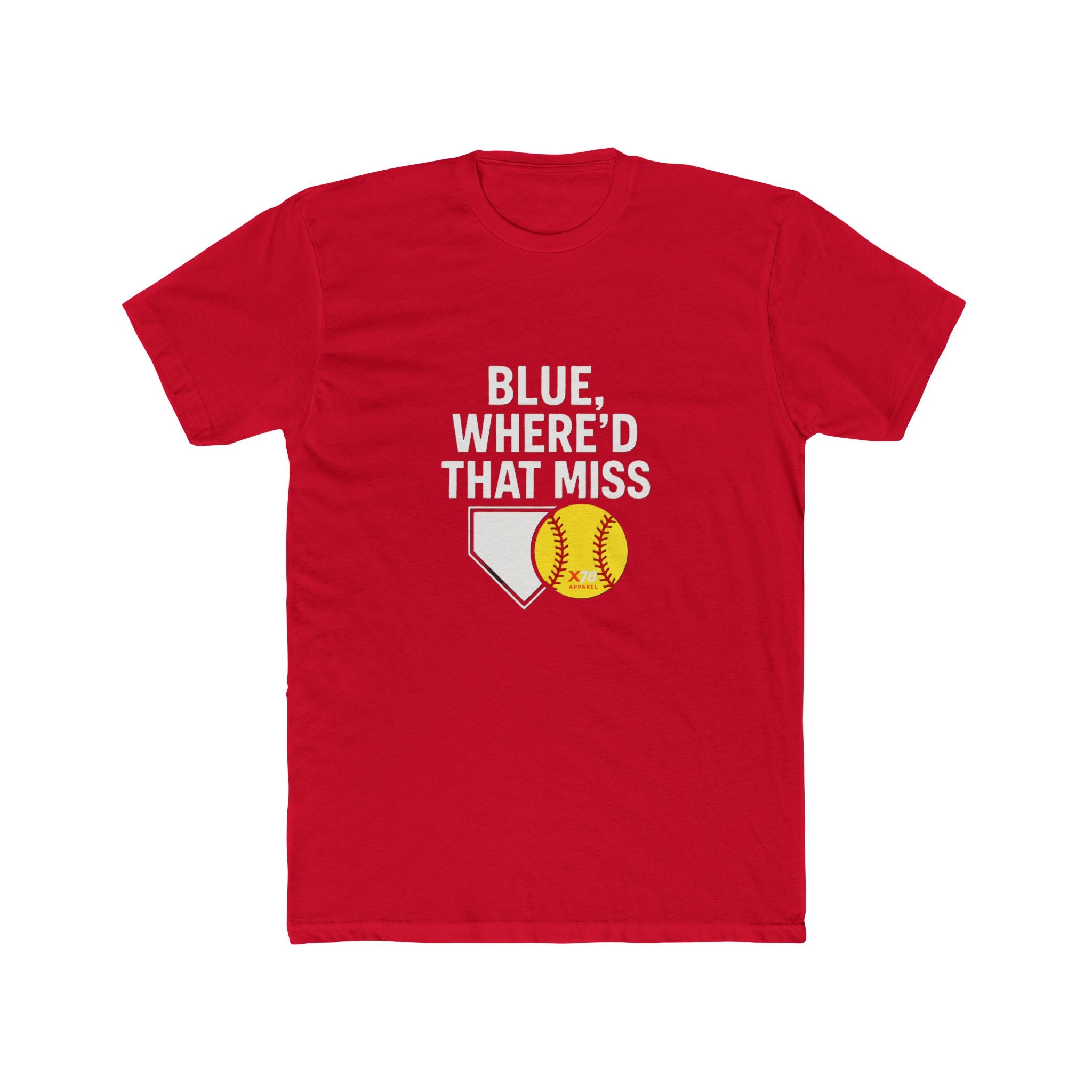 'Where'd That Miss Blue' Baseball Fan Unisex Cotton Crew Tee, Soft Graphic Tee, Sports Apparel, Gift for Coaches, Comfortable Casual Wear