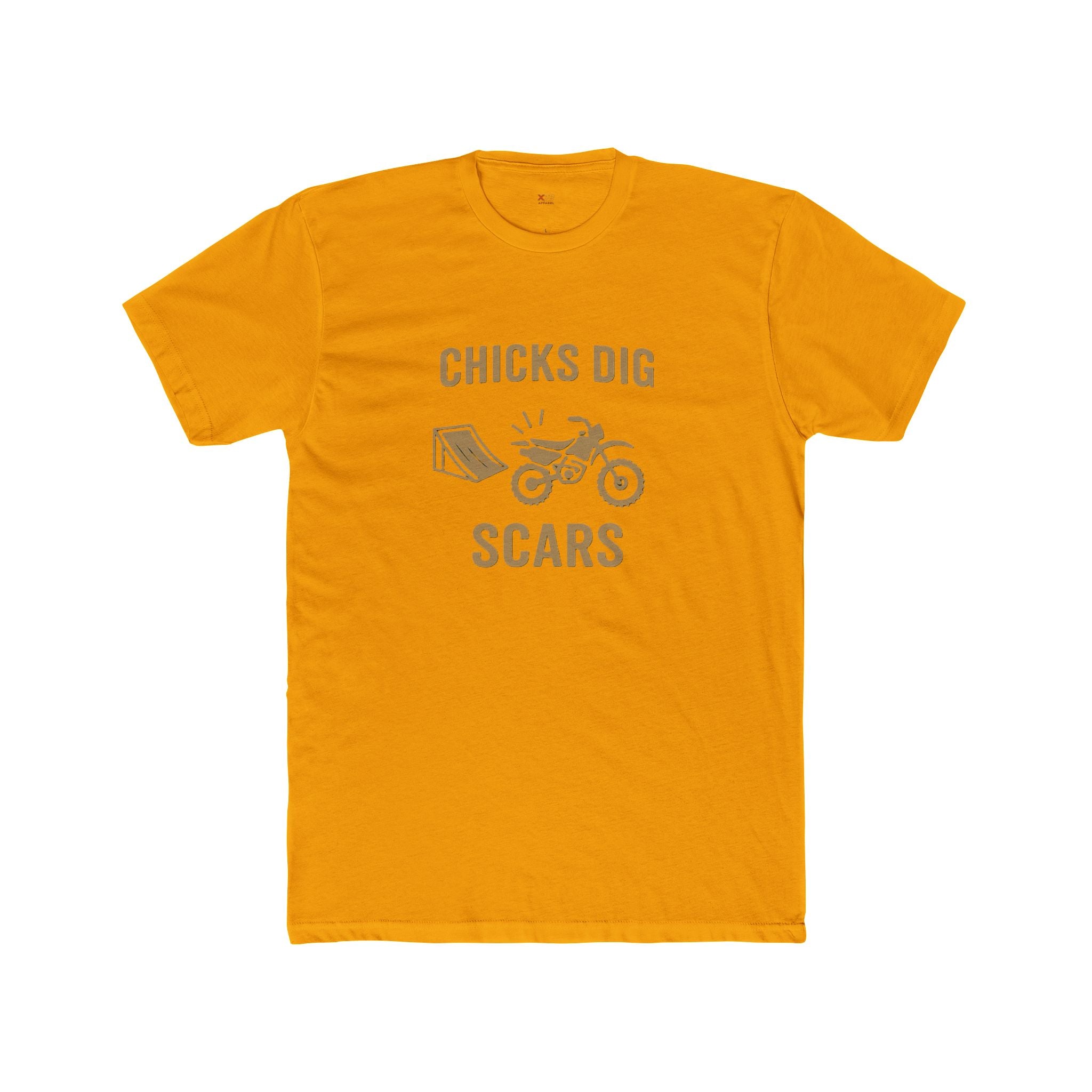 'Chicks Dig Scars Dirt Bike' Unisex Crew Tee, Graphic T-Shirt, Casual Wear, Birthday Gift, Motorcycle Lover Shirt