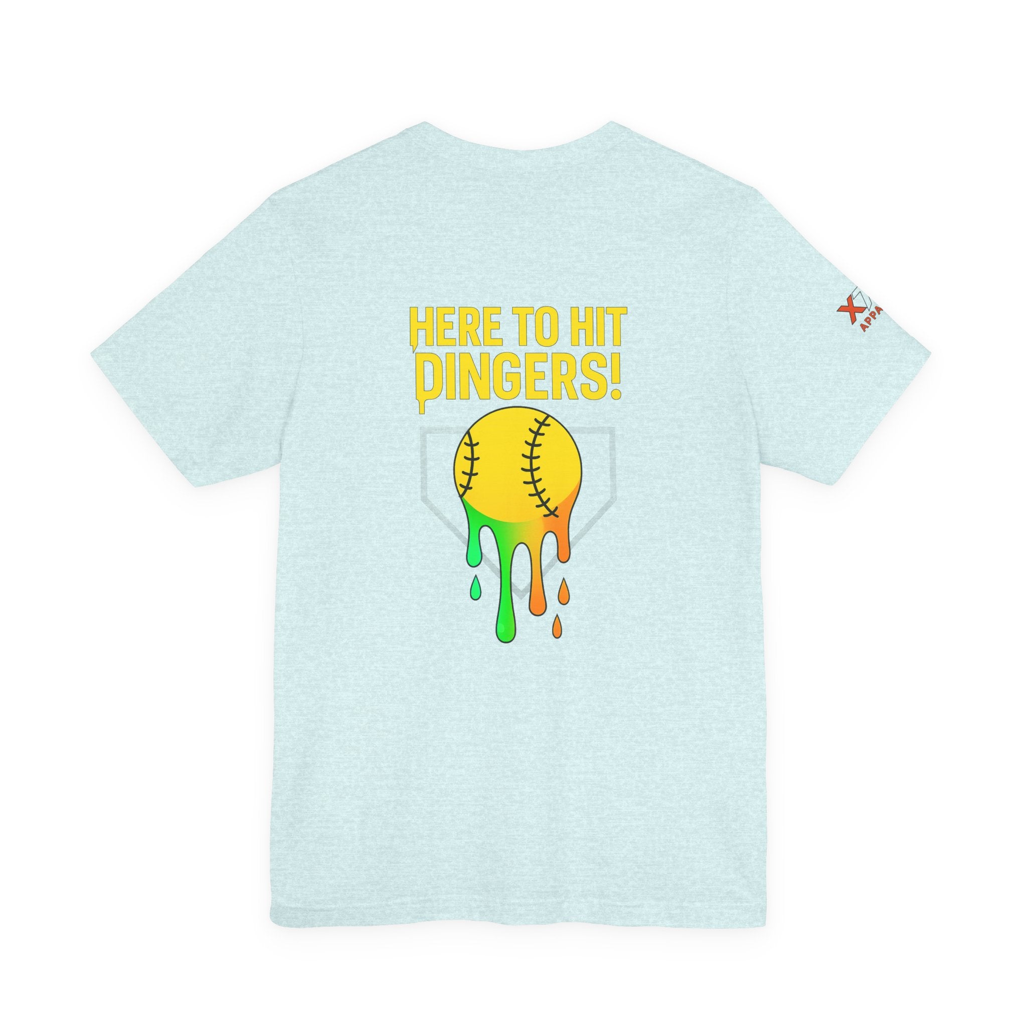 Here to Hit Dingers Drippy Playful Sports Shirt for Athletes, Gifts for Softball Lovers, Team Apparel