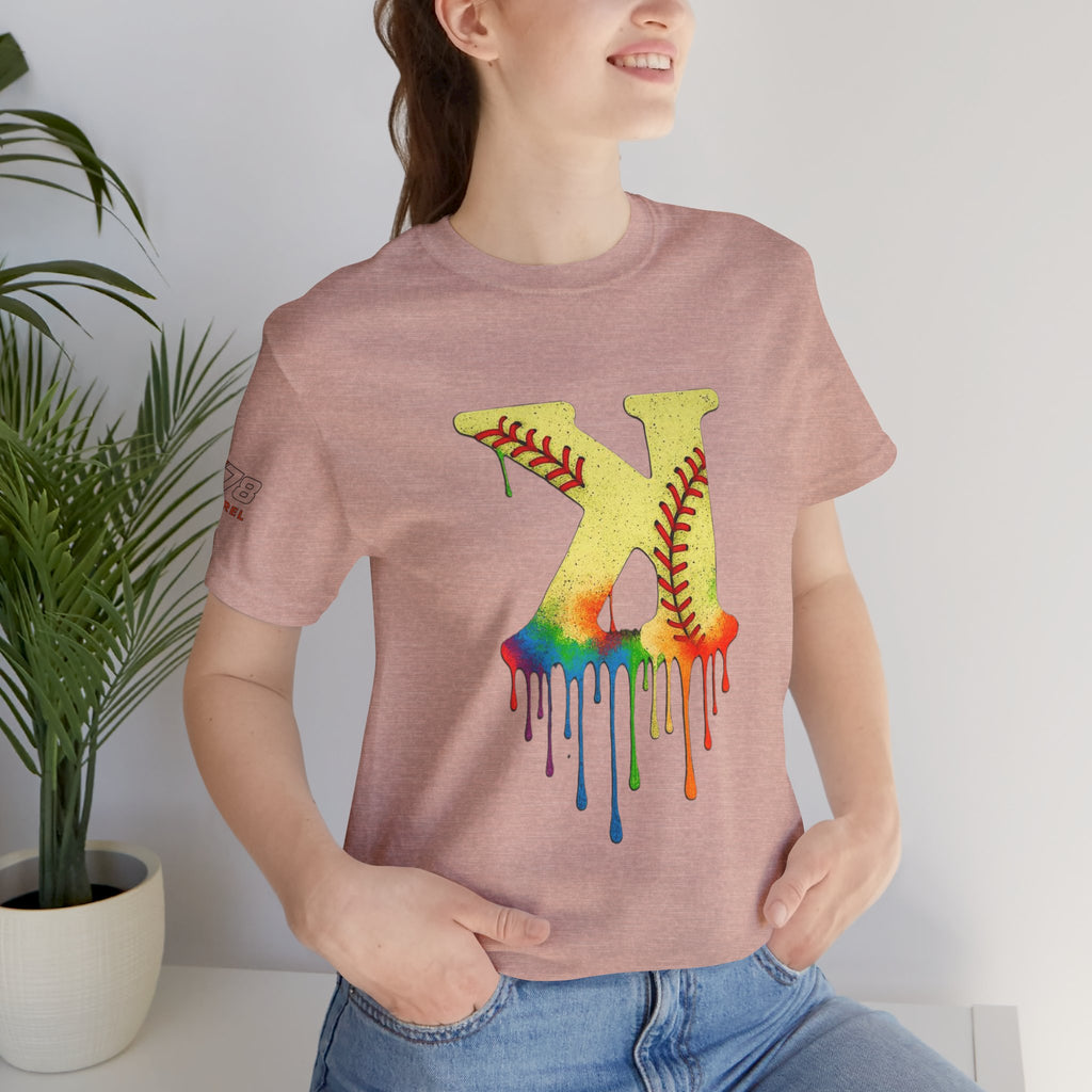 Softball Strikeout Drippy Graphic Tee, Perfect for Sports Fans, Gift for Athletes, Casual Wear, Summer Outfits, Team Spirit Apparel
