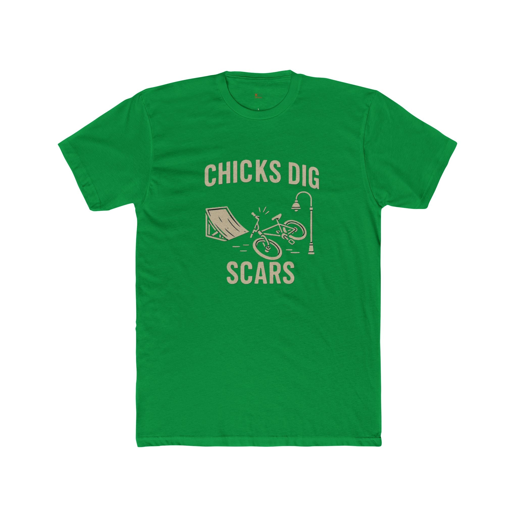 'Chicks Dig Scars Bike' Unisex Cotton Crew Tee, Casual Graphic Tee, Fun Gift for Bikers, Outdoor Adventure Shirt, Perfect for Birthdays, [...]