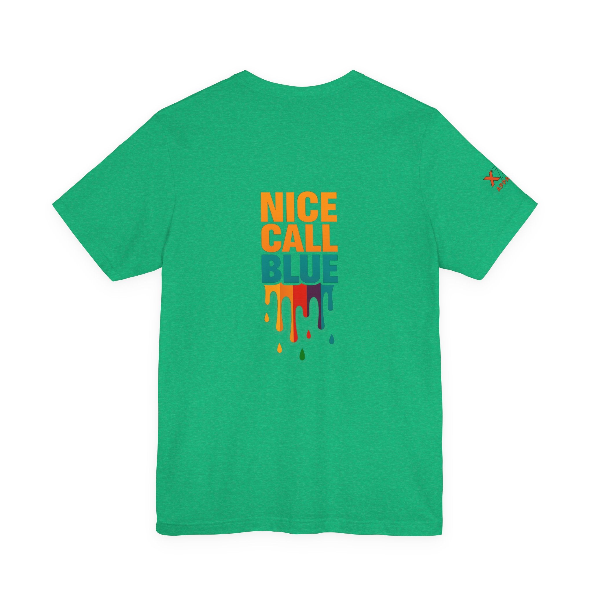 Nice Call Blue Drippy Cool Graphic Tee for Casual Vibes, Perfect for Everyday Wear, Music Festivals, Birthdays, Summer Outings, Unisex Style