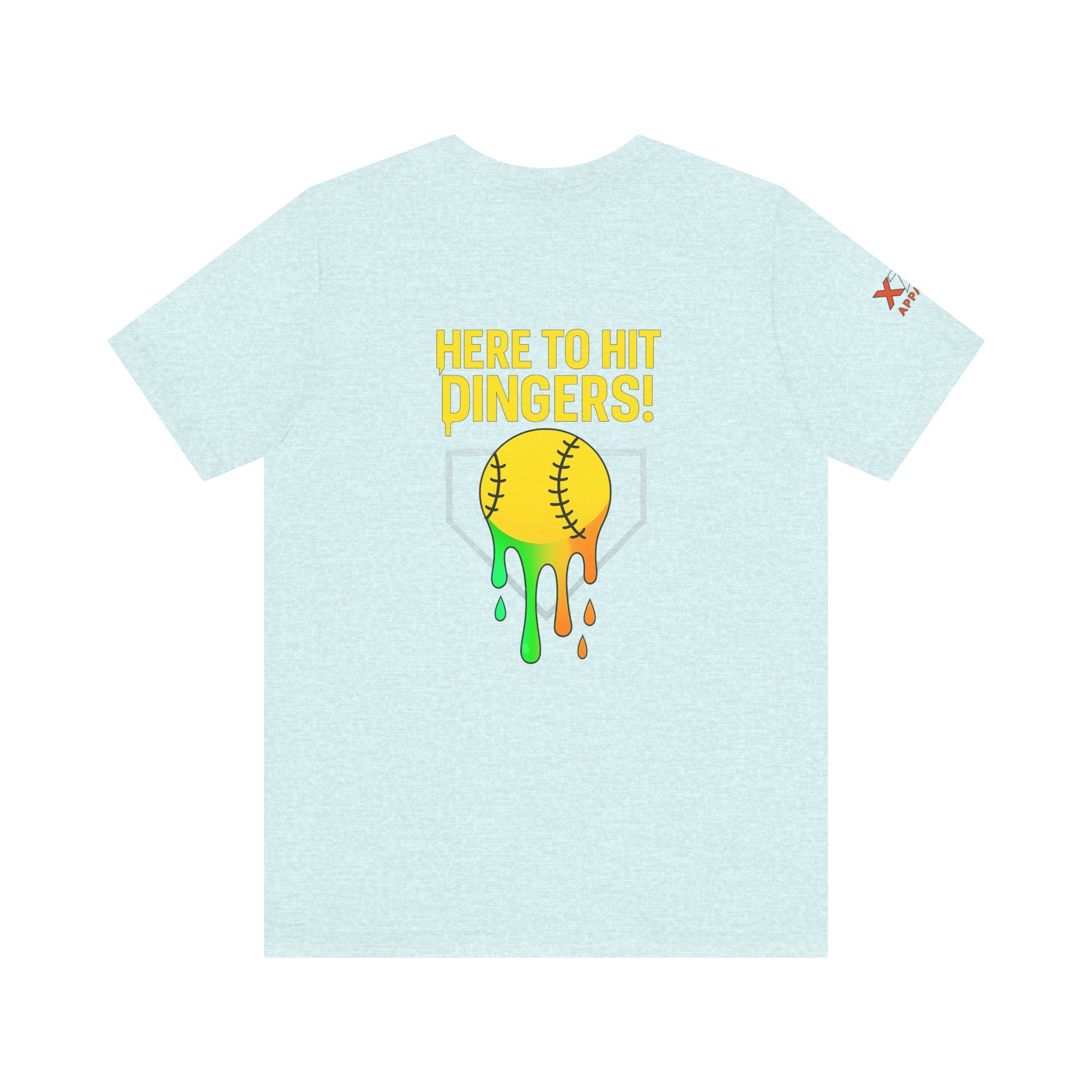 Here to Hit Dingers Drippy Playful Sports Shirt for Athletes, Gifts for Softball Lovers, Team Apparel