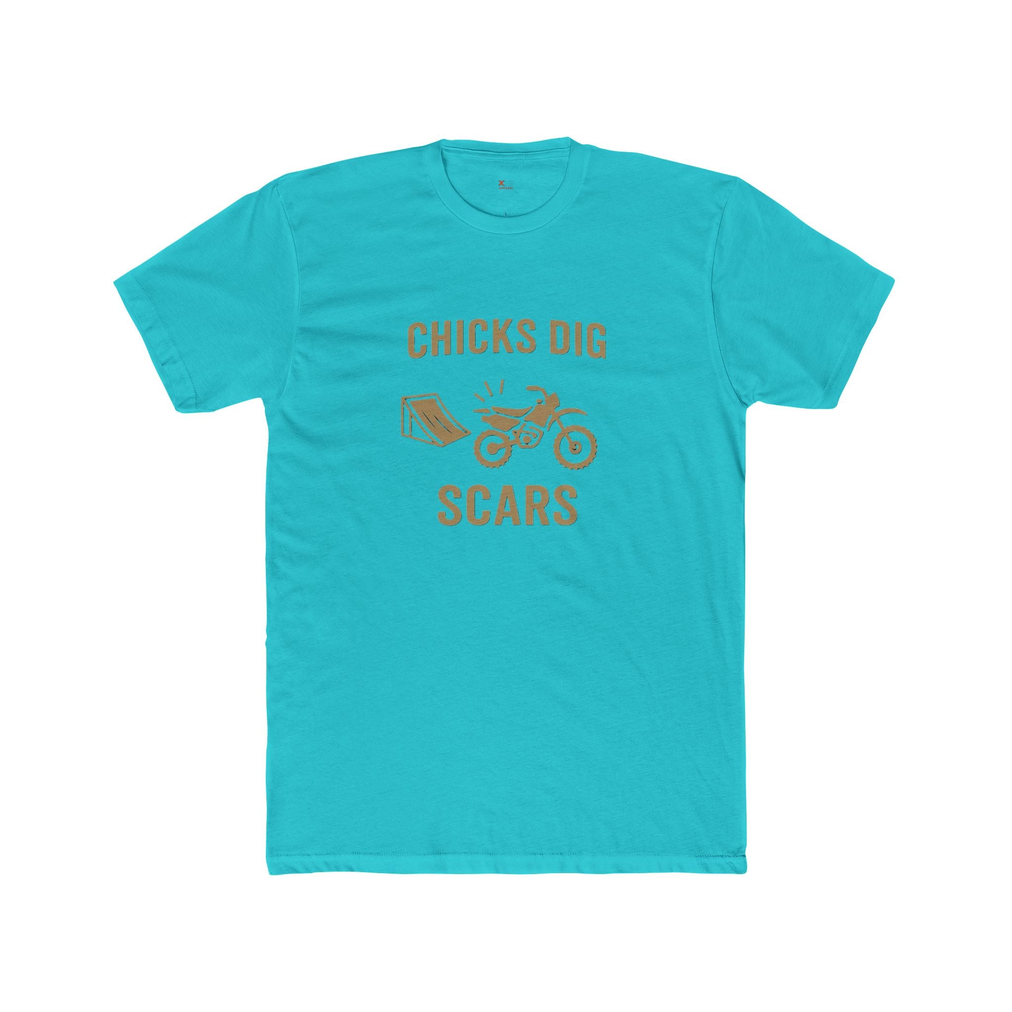 'Chicks Dig Scars Dirt Bike' Unisex Crew Tee, Graphic T-Shirt, Casual Wear, Birthday Gift, Motorcycle Lover Shirt