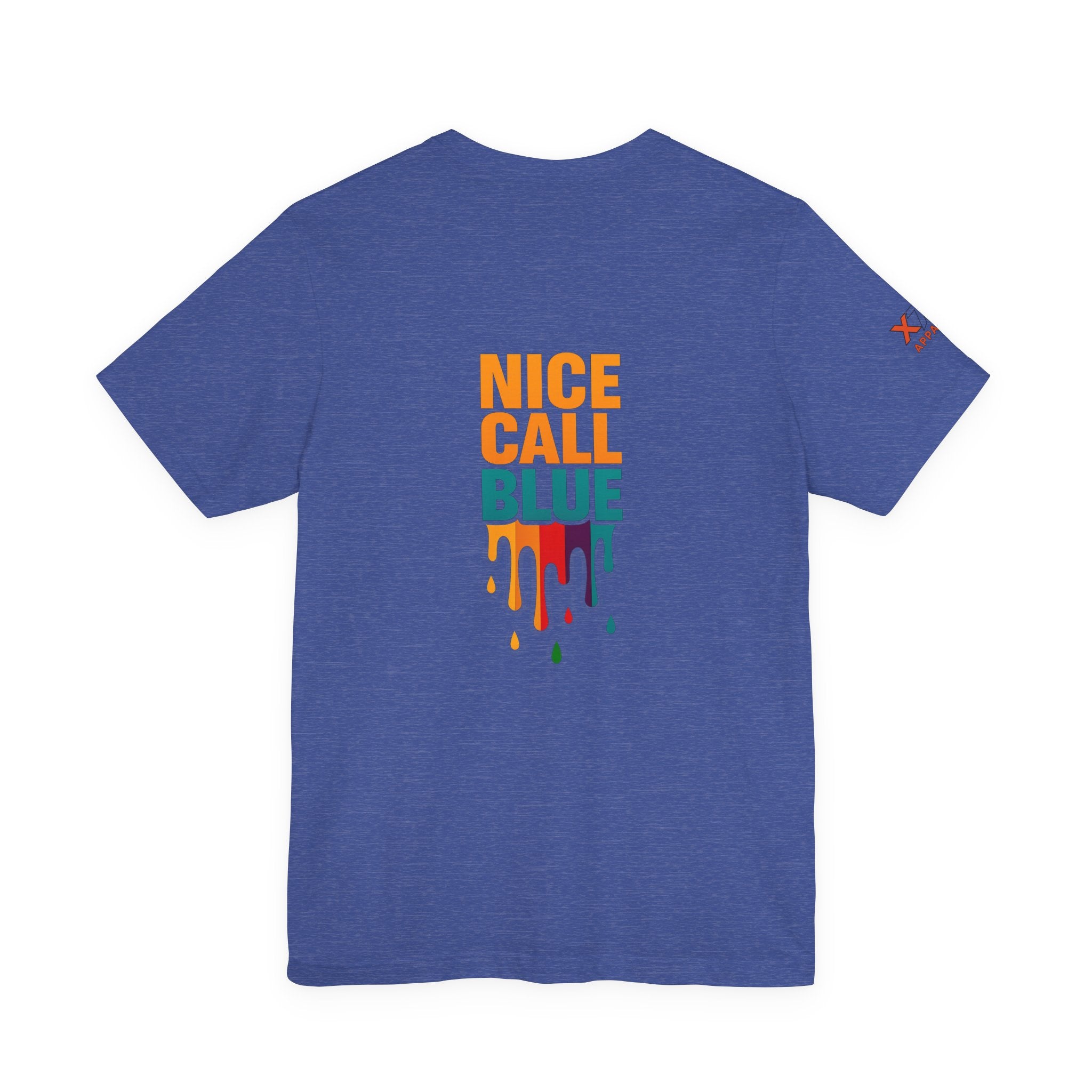 Nice Call Blue Drippy Cool Graphic Tee for Casual Vibes, Perfect for Everyday Wear, Music Festivals, Birthdays, Summer Outings, Unisex Style