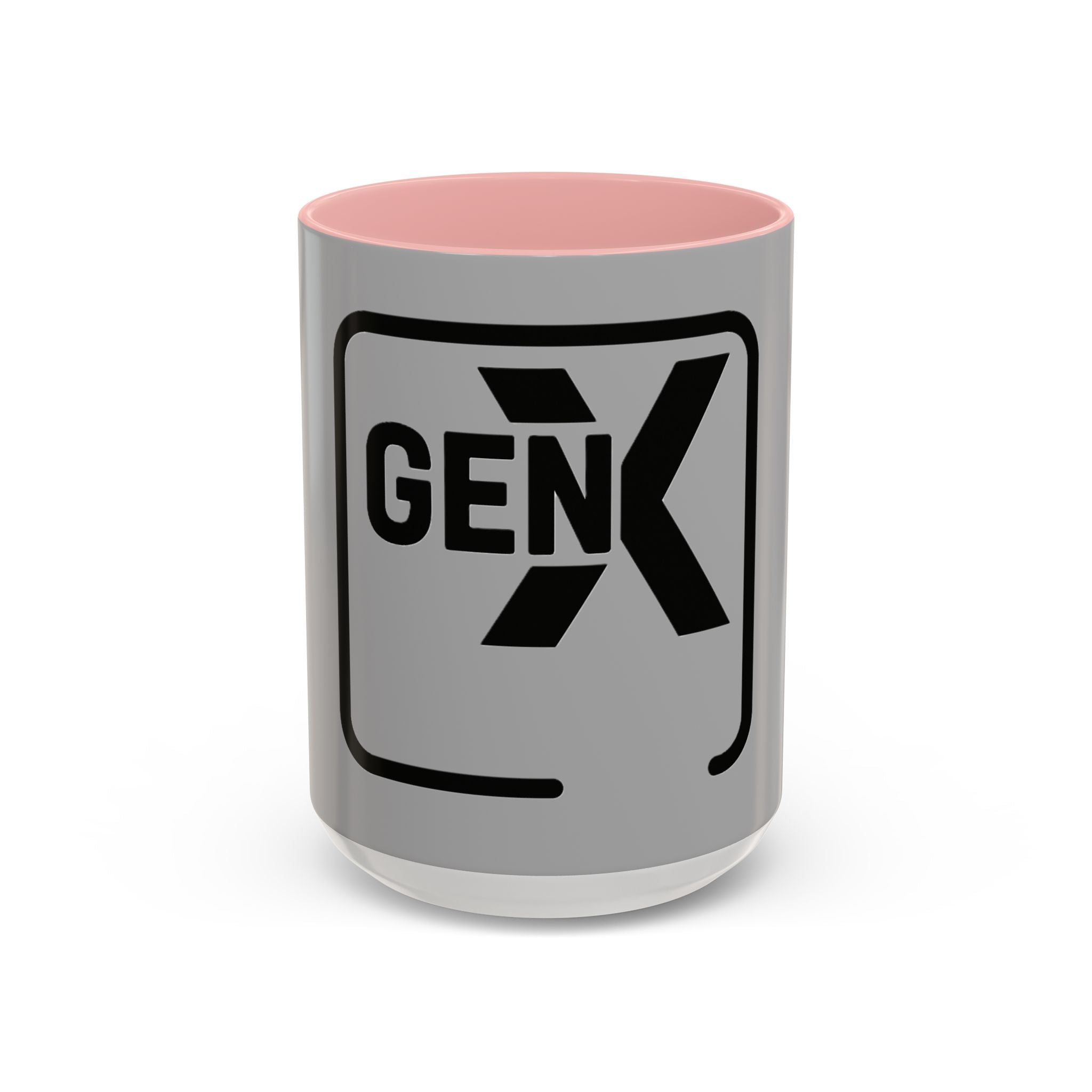 'Gen X' Accent Coffee Mug - Trendy Gift for Retro Lovers, Black and Gray Mug for Home Office, Vintage Style, Coffee Lover's Gift