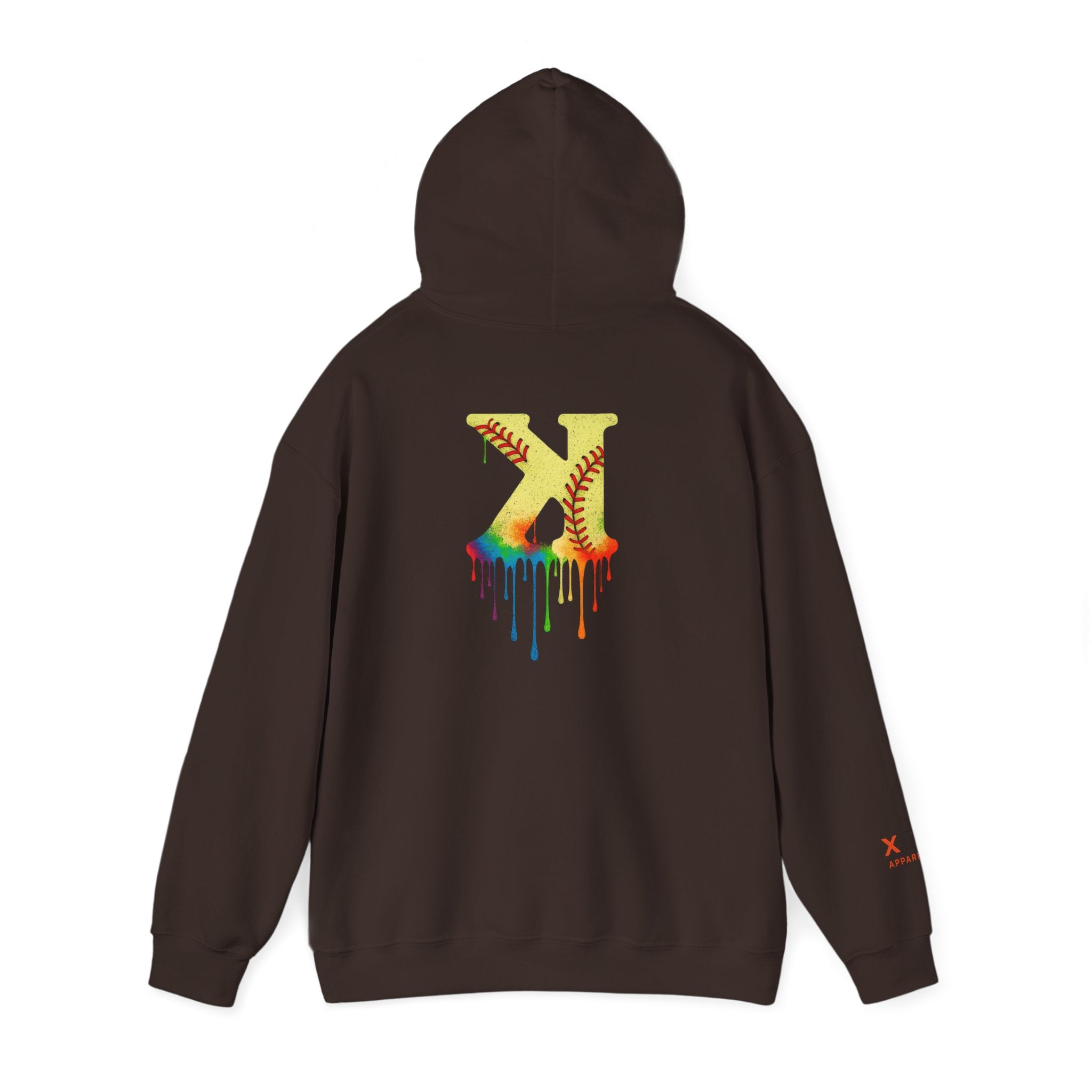 Softball Strikeout Drippy Paint Hoodie, Unisex Sweatshirt, Artistic Gift, Streetwear Style, Comfortable Casual Wear, Unique Hooded Top