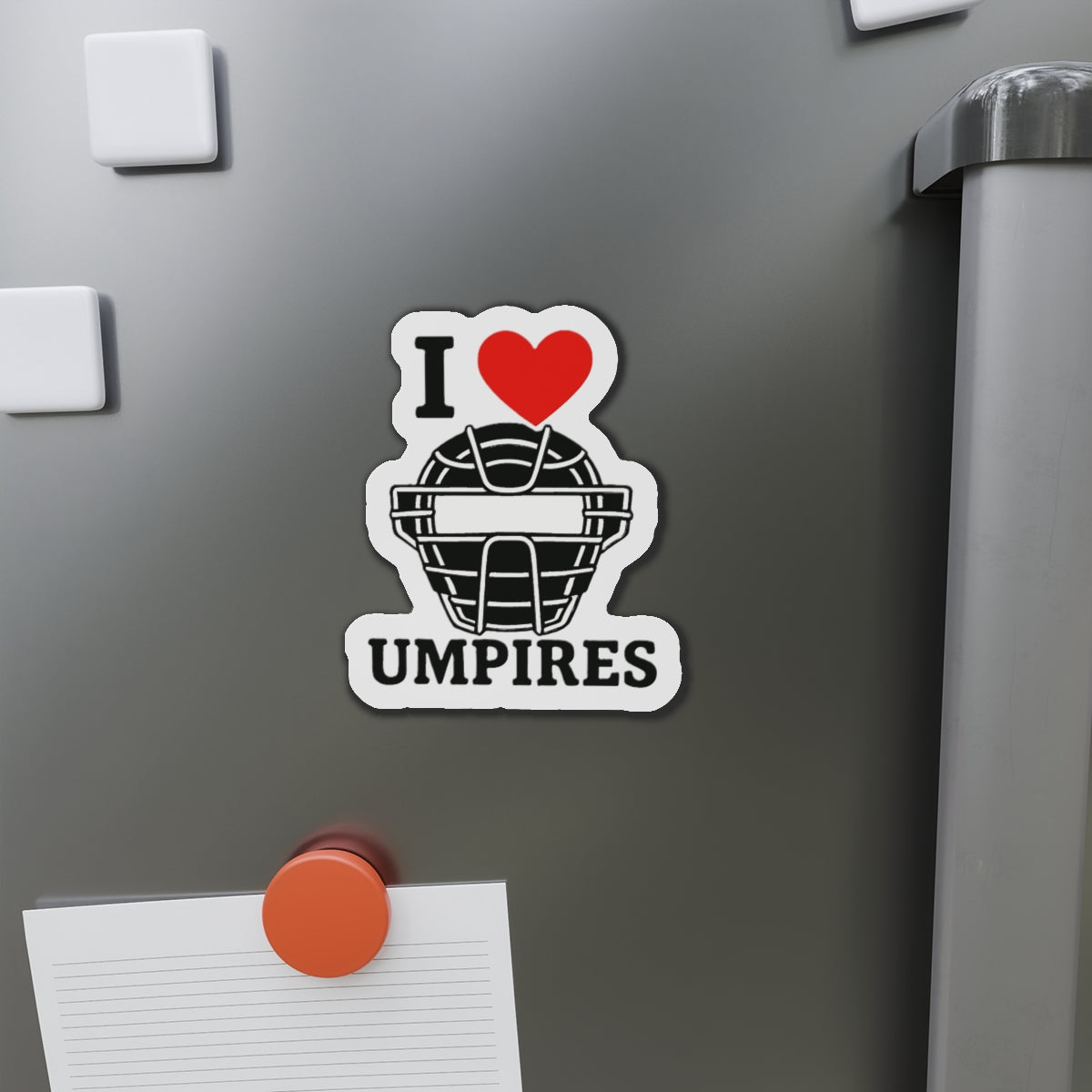 I Love Umpires Die-Cut Magnets - Fun Sports Decor, Gift for Baseball Fans, Refrigerator Magnet, Sports Enthusiast Gift, Umpire Appreciation