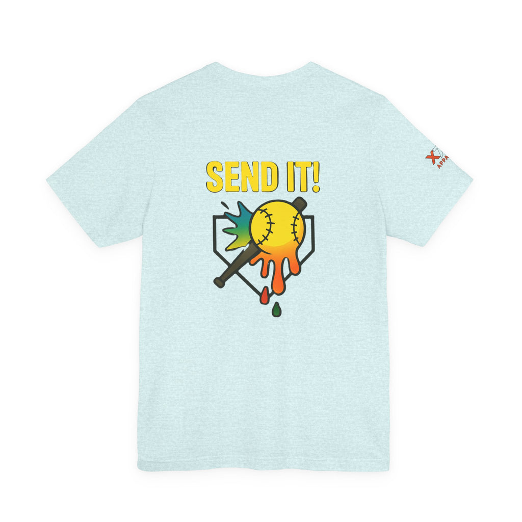 Send It Drippy Unisex Tee, Fun Sports Shirt, Gift for Athletes, Playful Casual Wear, Summer Essential