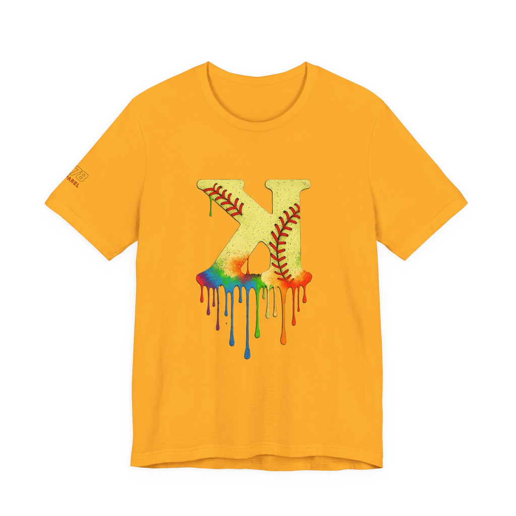 Softball Strikeout Drippy Graphic Tee, Perfect for Sports Fans, Gift for Athletes, Casual Wear, Summer Outfits, Team Spirit Apparel