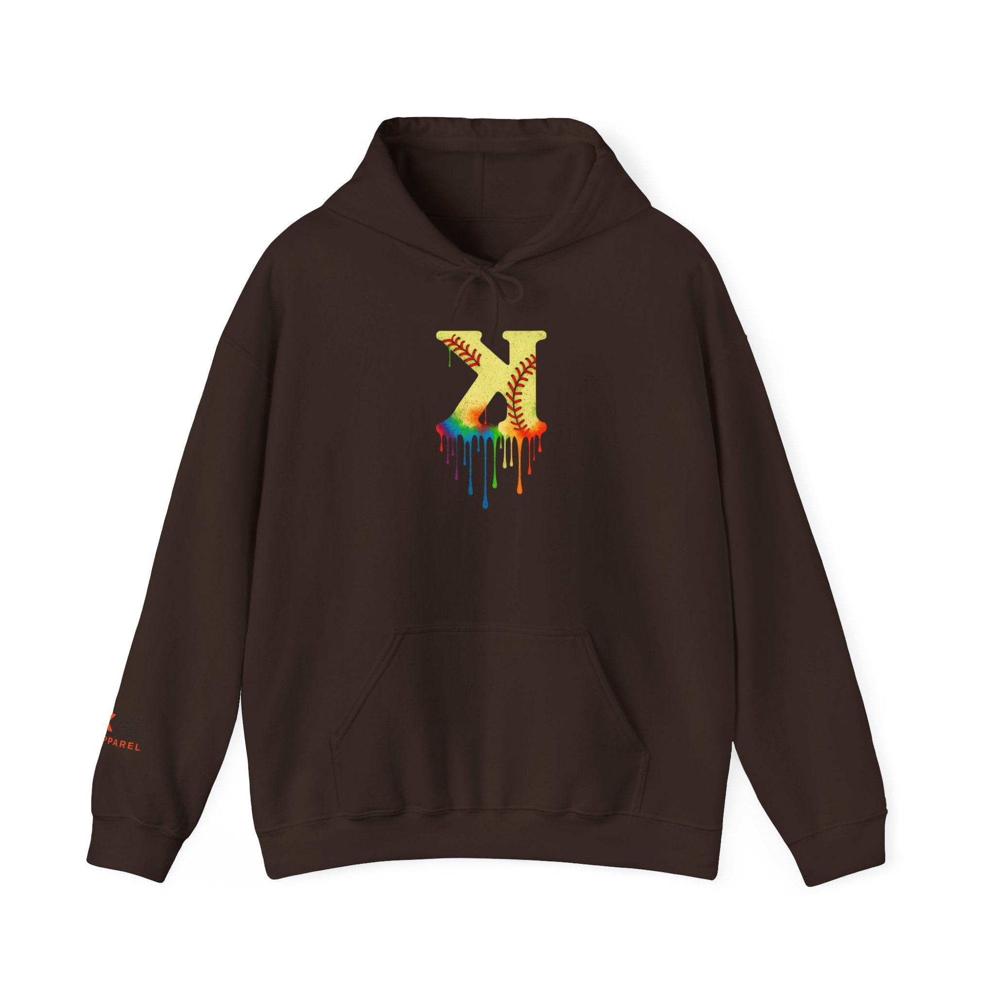 Softball Strikeout Drippy 2 Design Unisex Heavy Blend Hoodie, Perfect for Casual Wear, Street Style, Gifts, Festivals, Cozy Comfort