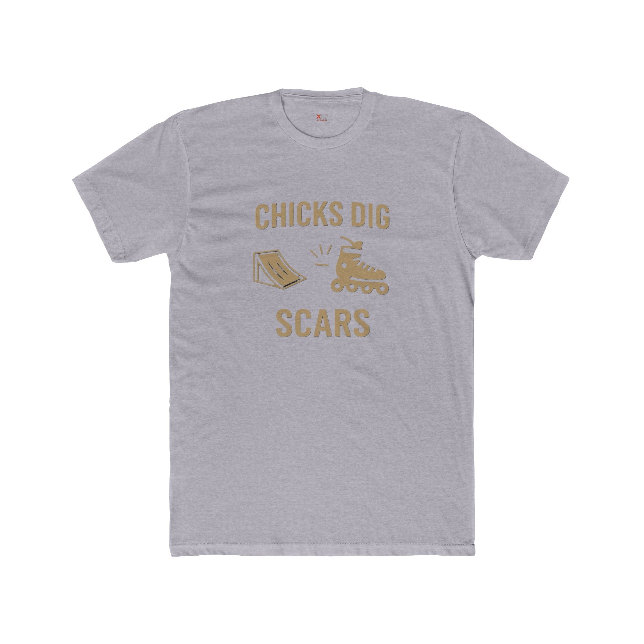 'Chicks Dig Scars Rollerblades' Unisex Cotton Crew Tee, Fun Graphic Tee, Roller Derby Shirt, Gift for Skaters, Casualwear, Quirky Humor Tee