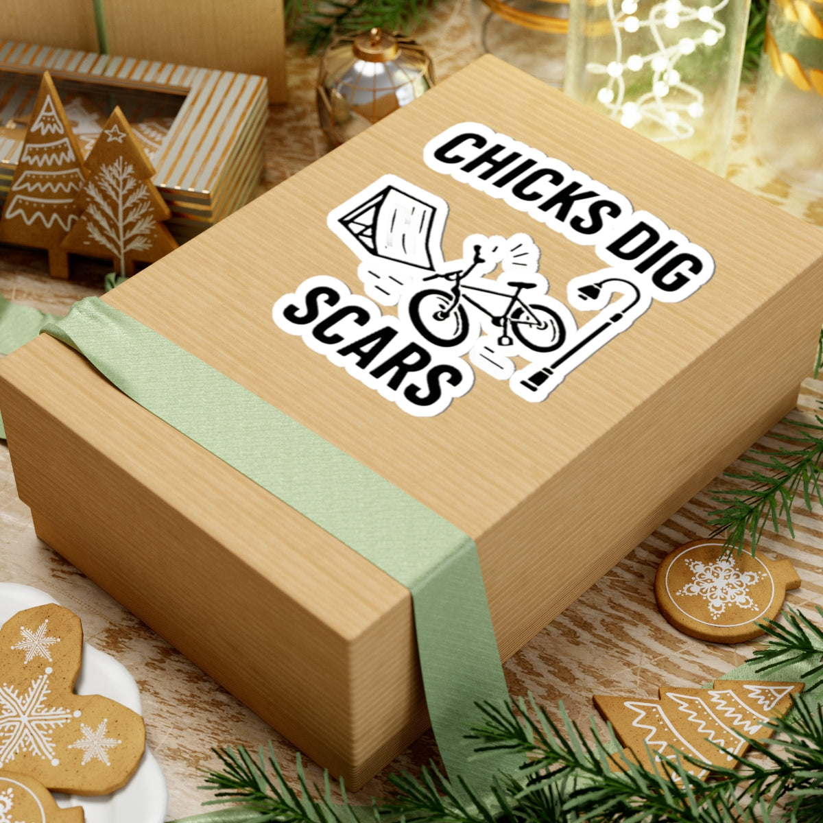 Chicks Dig Scars Bike Sticker