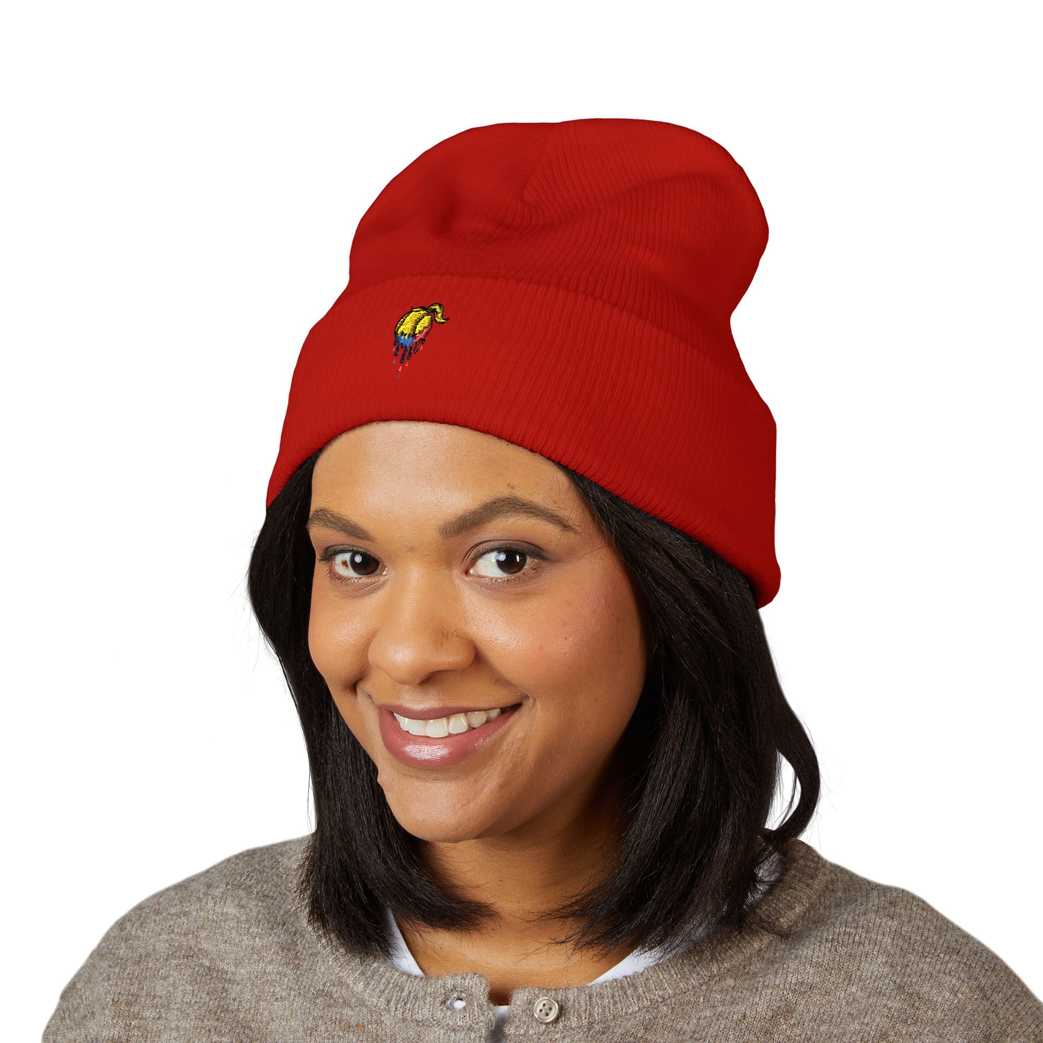 'Drippy' Embroidered Classic Cuffed Beanie - Cozy Winter Accessory for All, Perfect Gift for Birthdays, Holidays, and Outdoor Adventures
