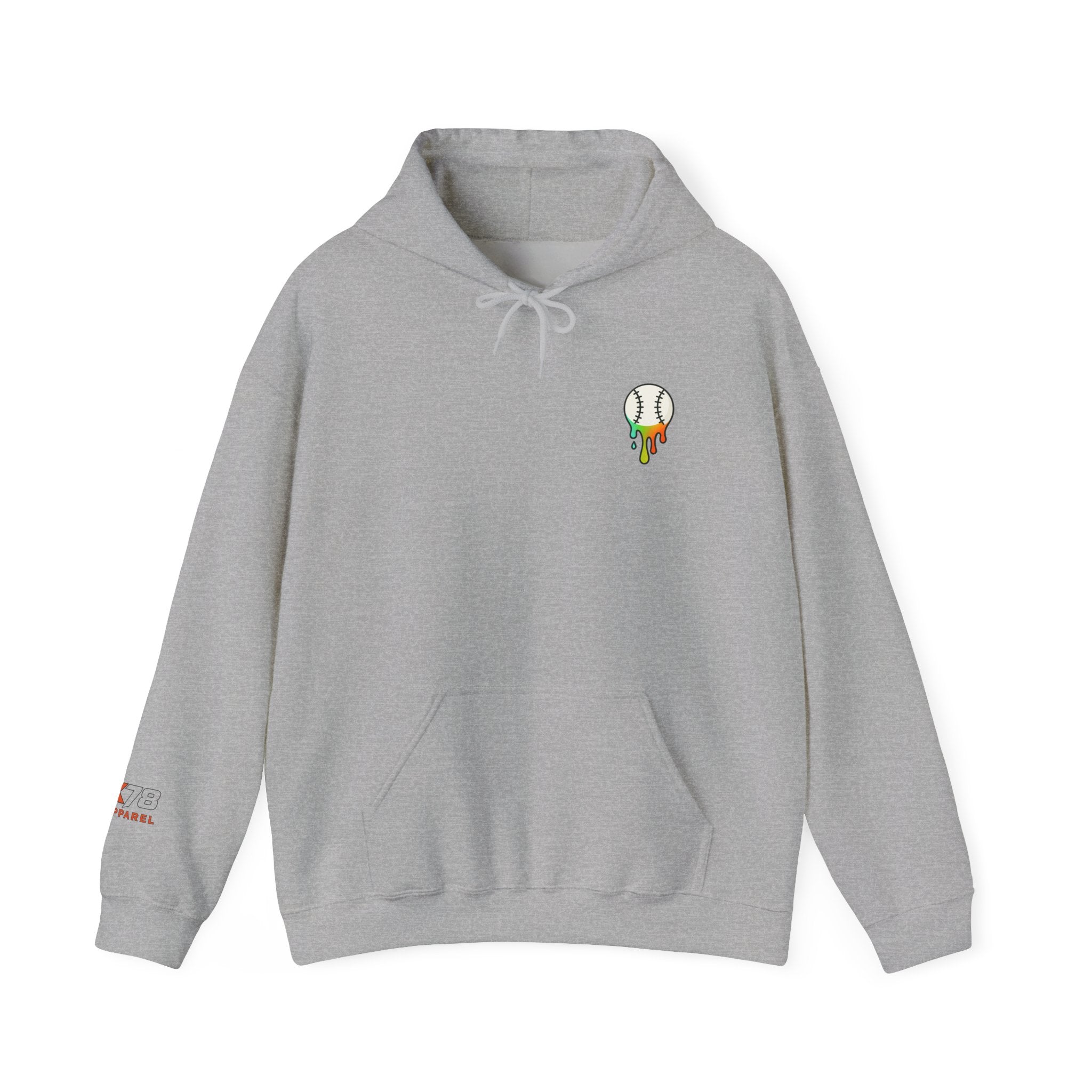 Baseball Strikeout Drippy 2 Art Hoody - Unisex Heavy Blend™ Sweatshirt, Streetwear, Graphic Hoodie, Gift for Him/Her, Casual Comfort, Festival Fashion