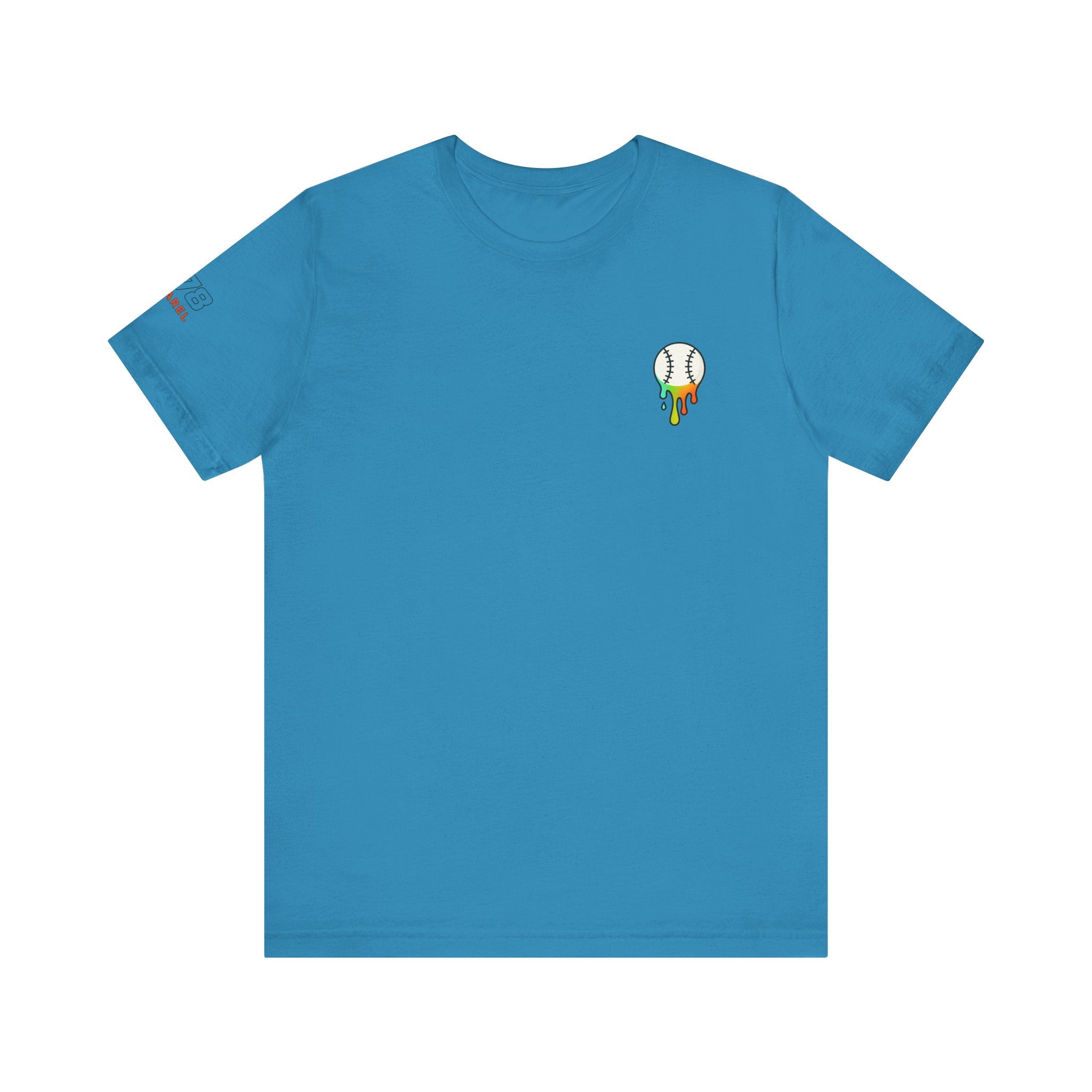 Whatever Blue Drippy Colorful Playful Tee for Baseball Lovers, Unique Sports Shirt, Fun Gift for Gamers, Unisex Summer Wear, Casual Tee for All Occasions