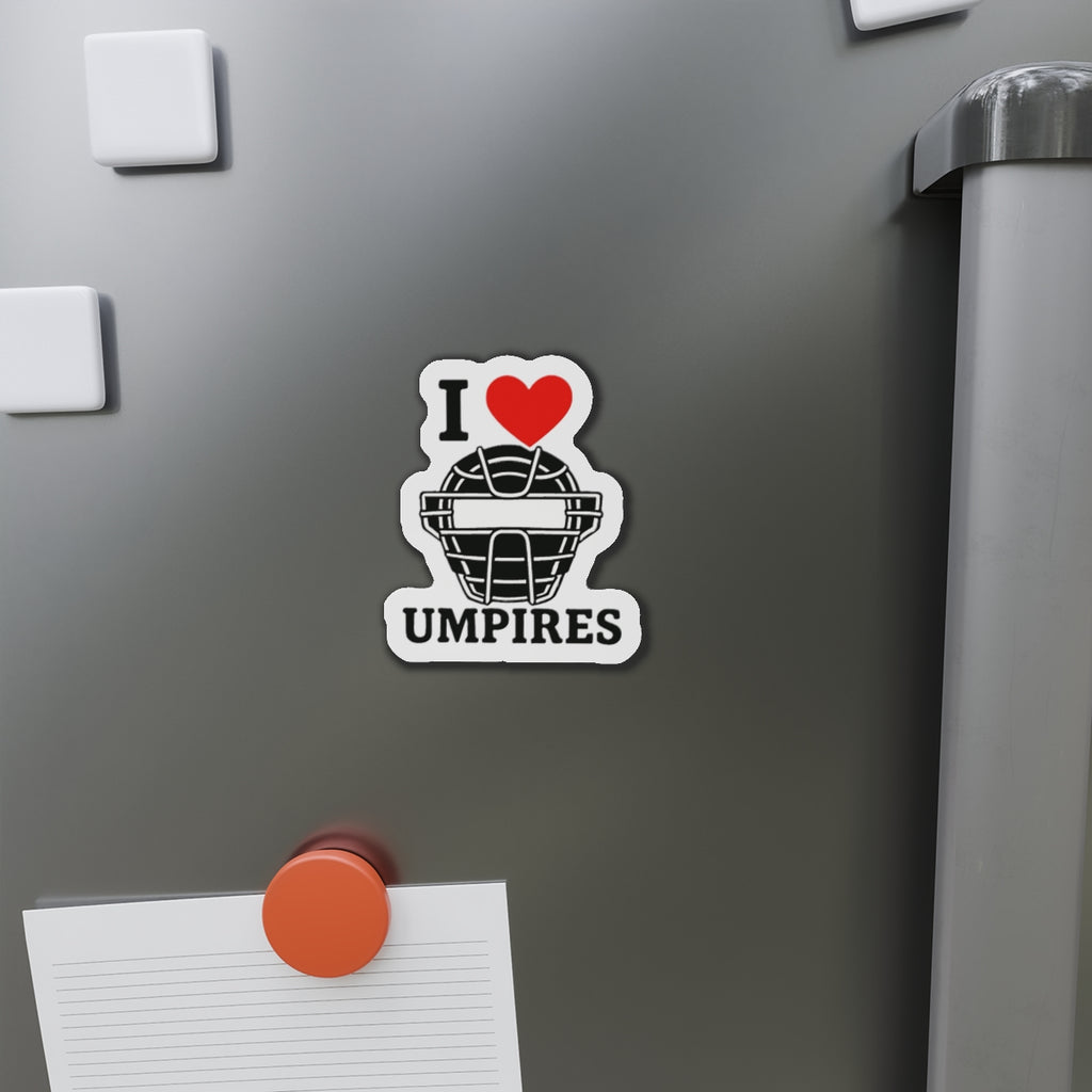 I Love Umpires Die-Cut Magnets - Fun Sports Decor, Gift for Baseball Fans, Refrigerator Magnet, Sports Enthusiast Gift, Umpire Appreciation