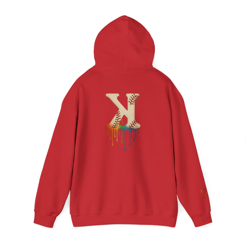 Baseball Strikeout Drippy 2 Art Hoody - Unisex Heavy Blend™ Sweatshirt, Streetwear, Graphic Hoodie, Gift for Him/Her, Casual Comfort, Festival Fashion