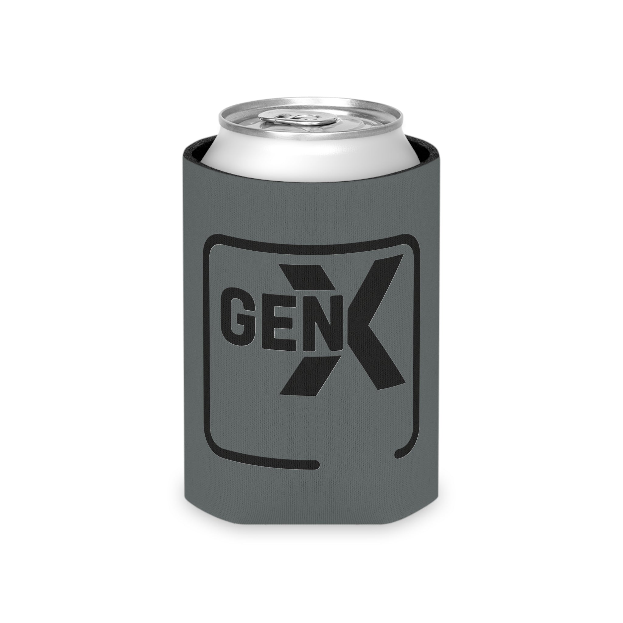 'Gen X' Grey Can Cooler - Retro Drink Holder, Party Favor, Gift for Millennials, Vintage Theme, Summer BBQ, Outdoor Gathering