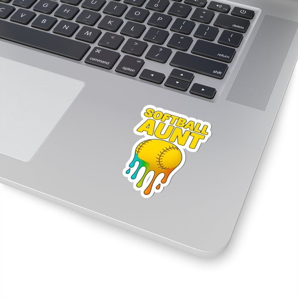 Drippy Softball Aunt Sticker