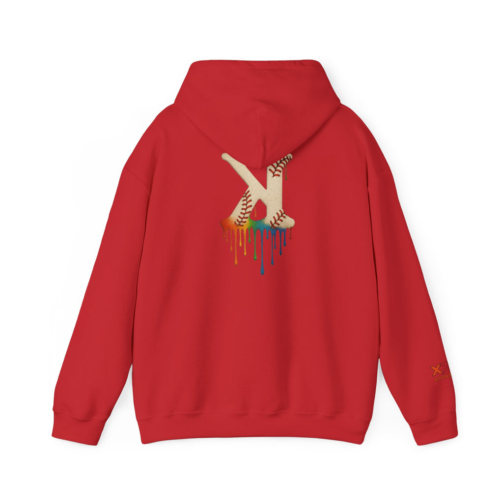 Baseball Strikeout Drippy 2 Art Hoody - Unisex Heavy Blend™ Sweatshirt, Streetwear, Graphic Hoodie, Gift for Him/Her, Casual Comfort, Festival Fashion