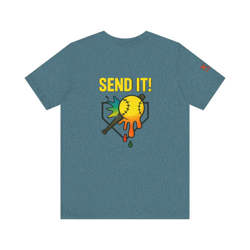 Send It Drippy Unisex Tee, Fun Sports Shirt, Gift for Athletes, Playful Casual Wear, Summer Essential