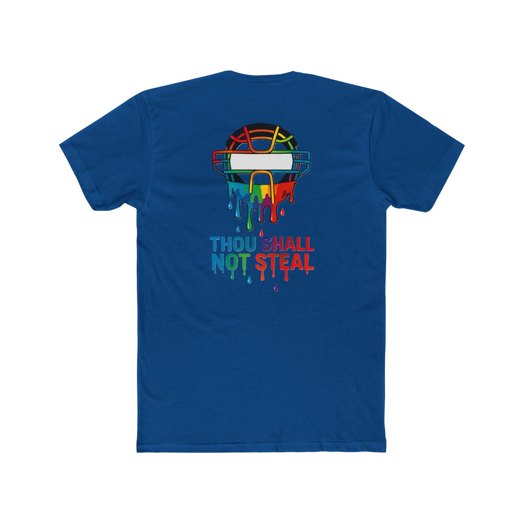 'Drippy Thou Shall Not Steel' Colorful Graphic Tee, Unisex Cotton Crew, Fun Statement Shirt, Comfortable Casual Wear, Sports Theme Tee, Gift Idea for All
